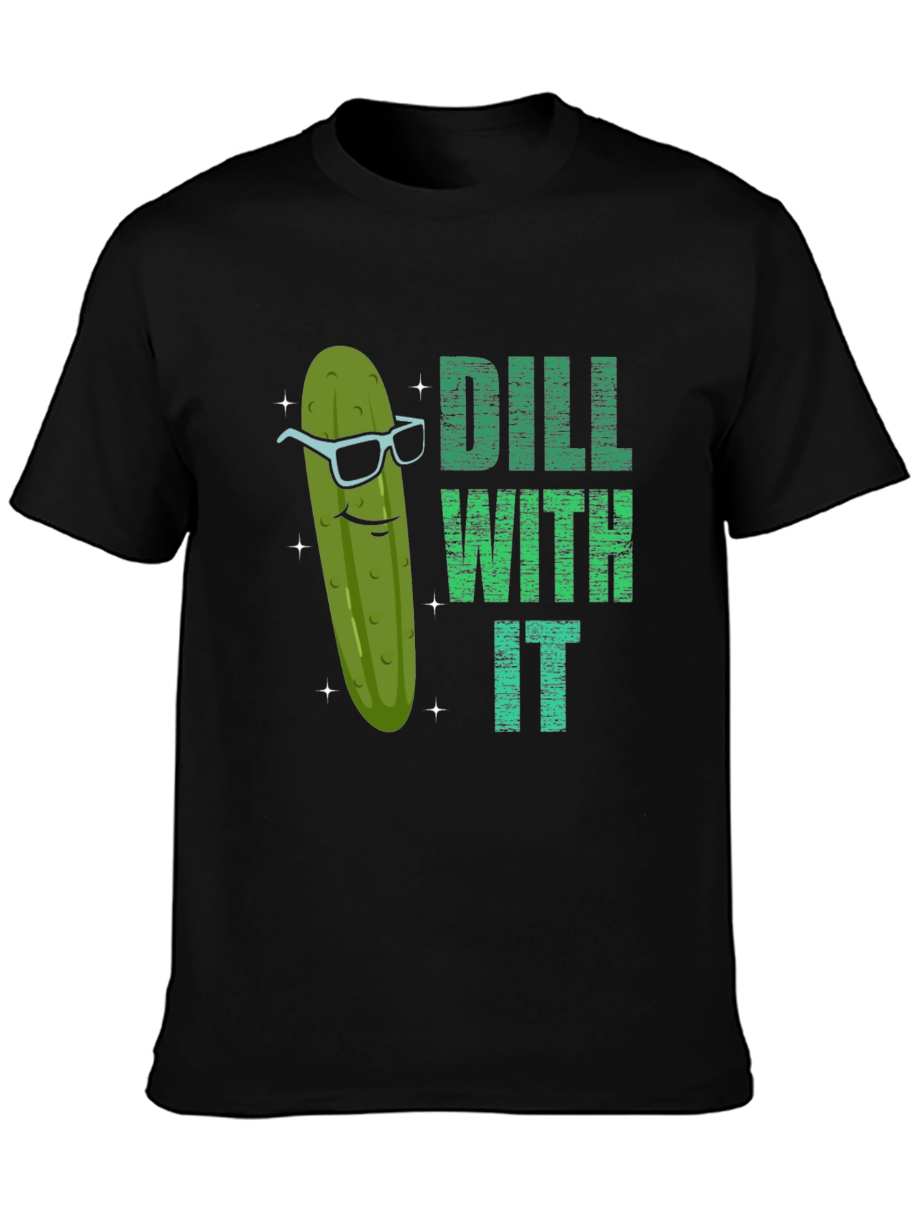 Dill With It Funny Pickle Graphic T-Shirt