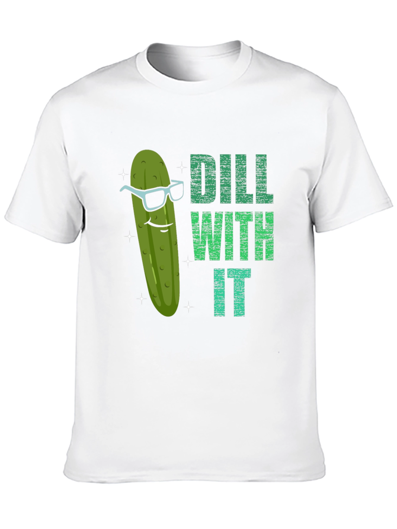 Dill With It Funny Pickle Graphic T-Shirt