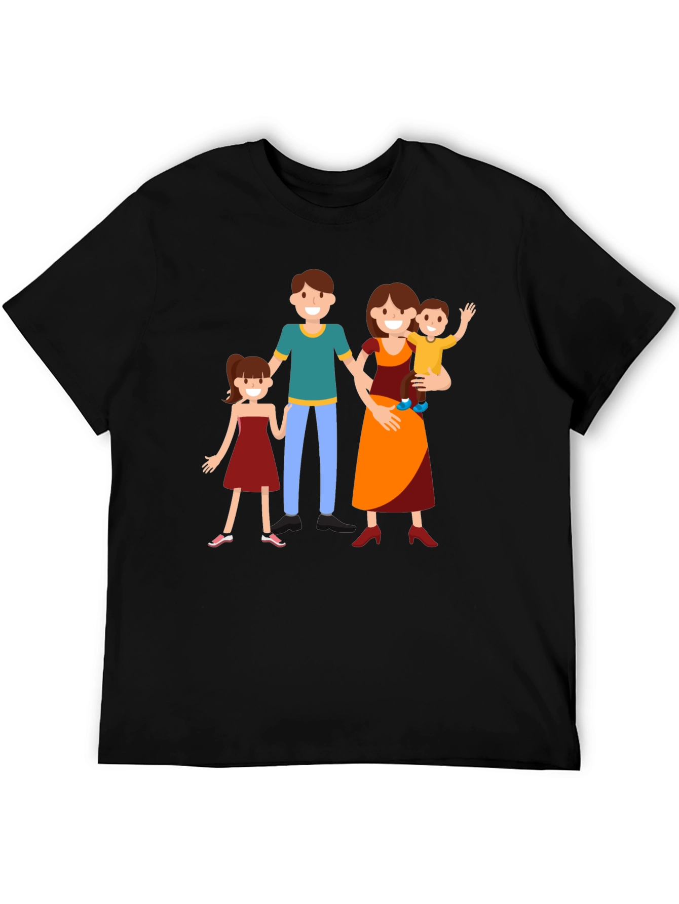 Family Graphic Print Tee - Black