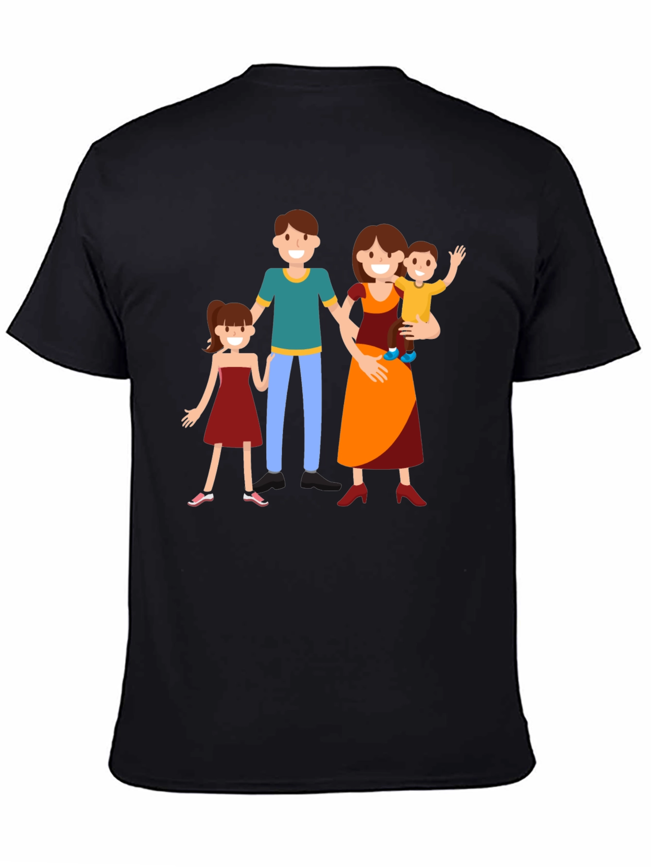 Family Graphic Print Tee - Black