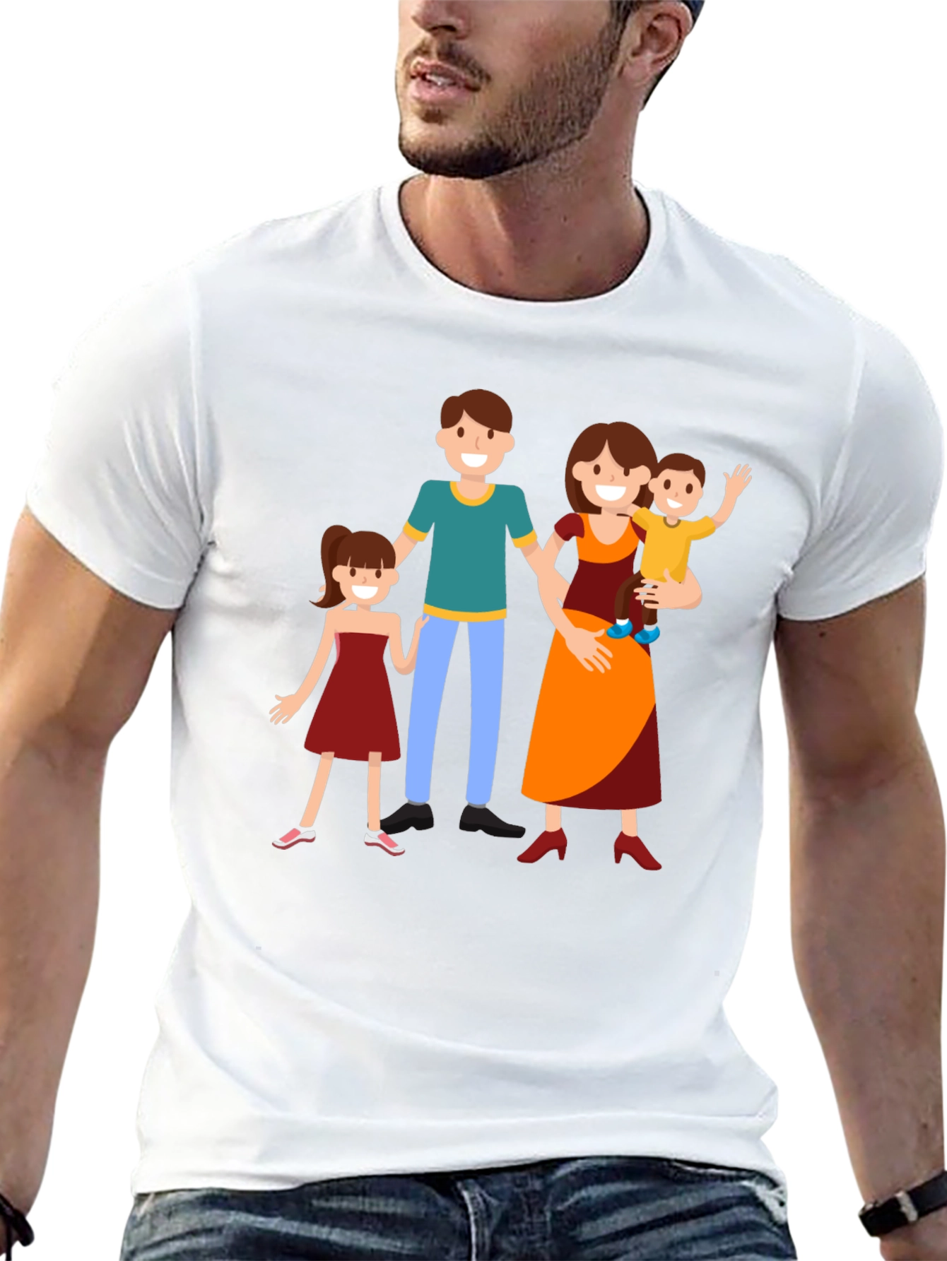 Family Graphic Print Tee - Black