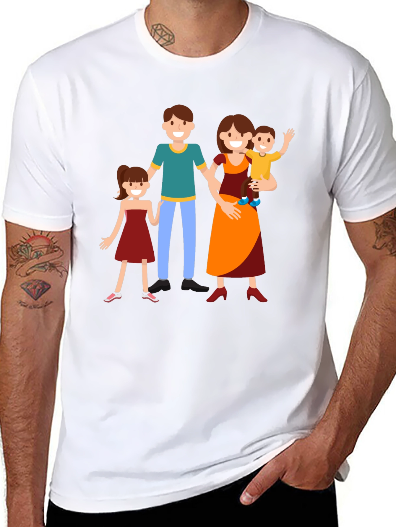 Family Graphic Print Tee - Black