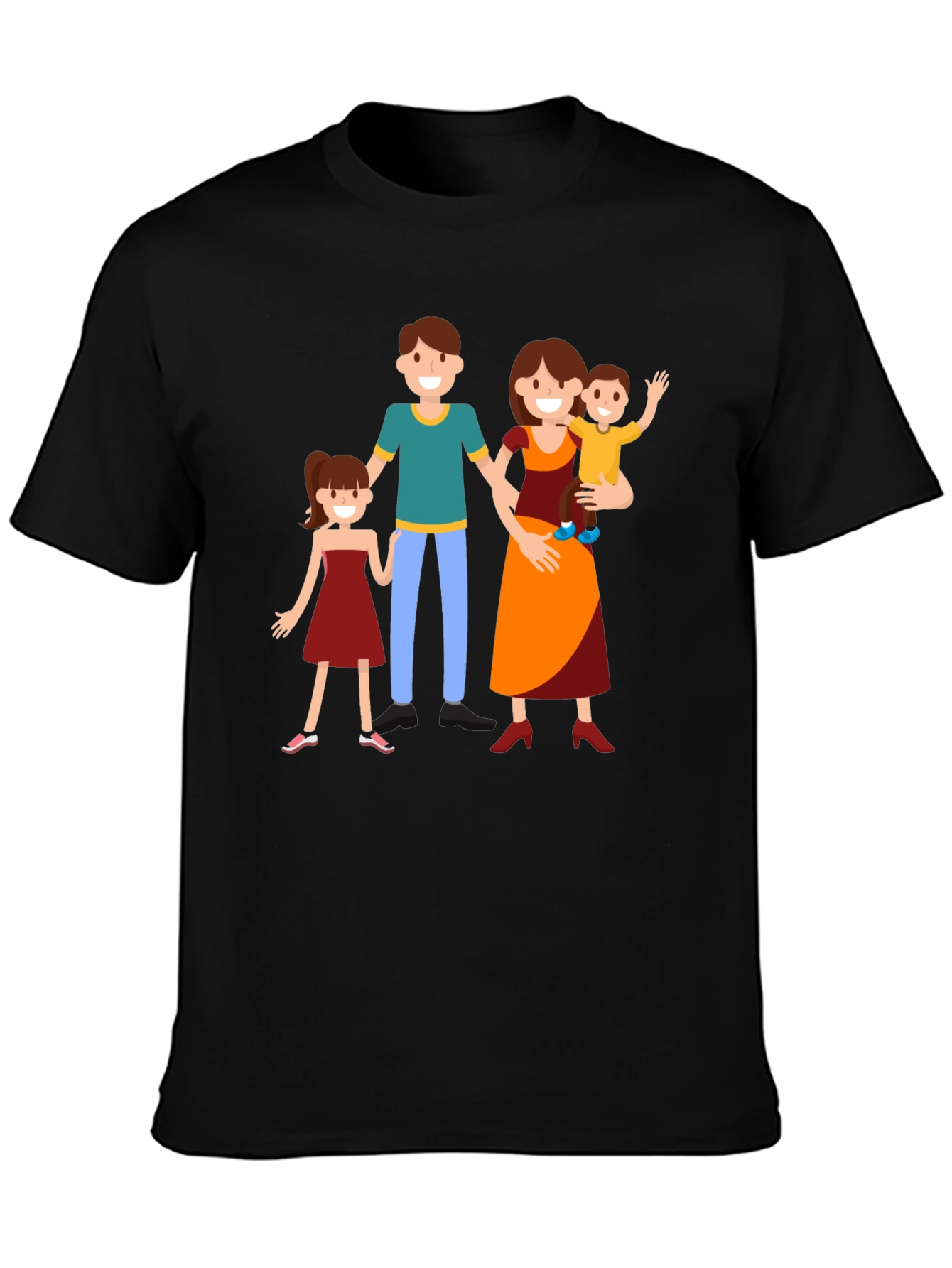 Family Graphic Print Tee - Black