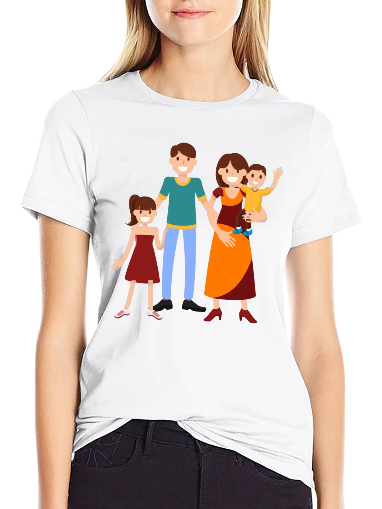 Family Graphic Print Tee - Black