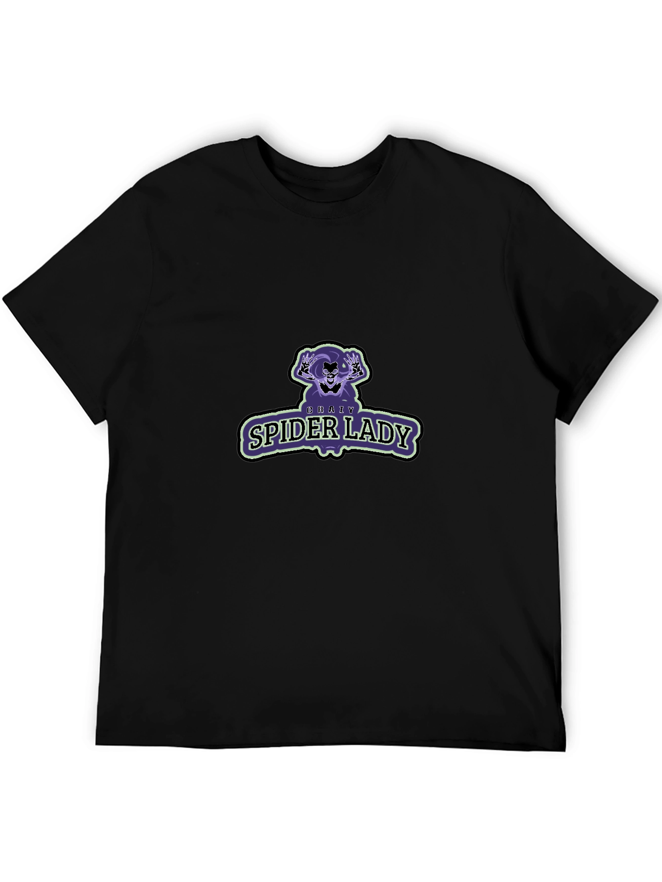 Crazy Spider Lady Graphic Tee - Mens Black T-Shirt