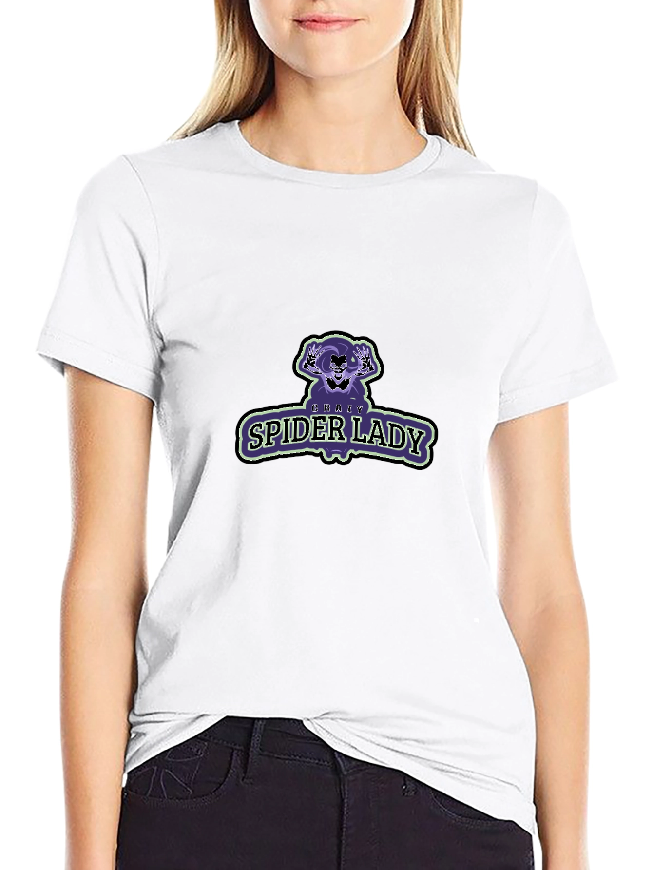 Crazy Spider Lady Graphic Tee - Mens Black T-Shirt