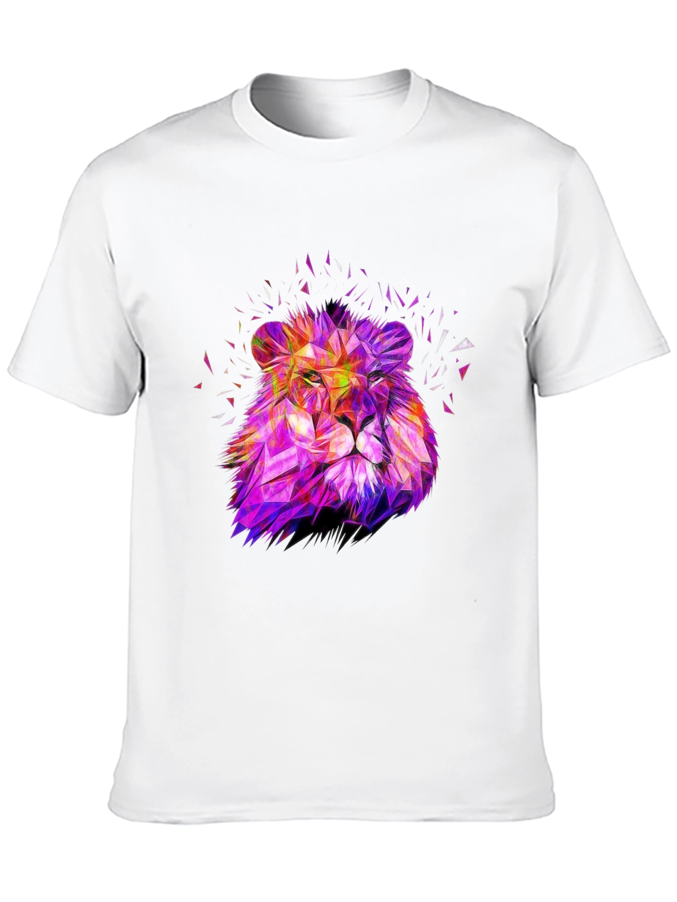 Geometric Lion Graphic Print Tee