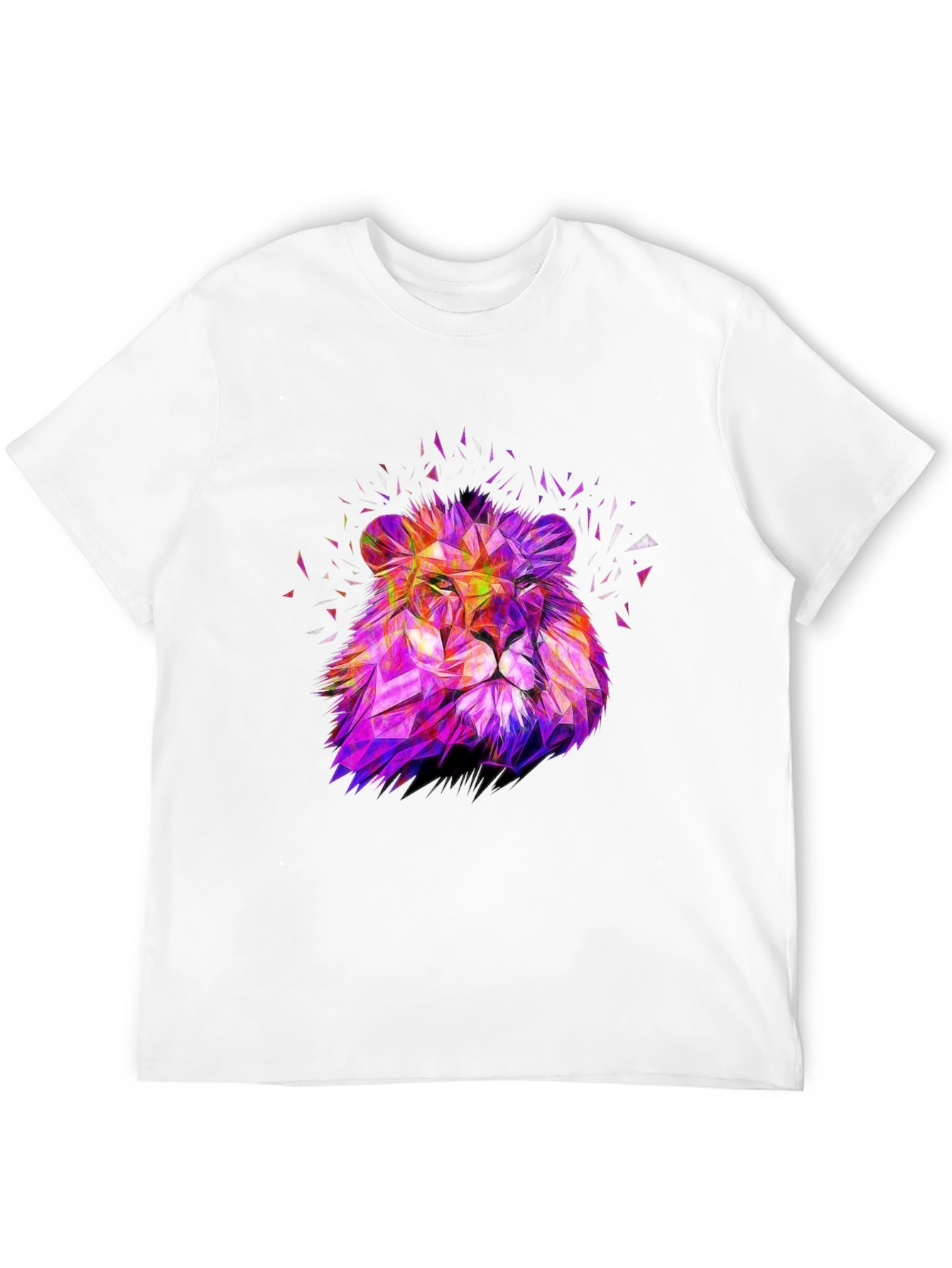 Geometric Lion Graphic Print Tee