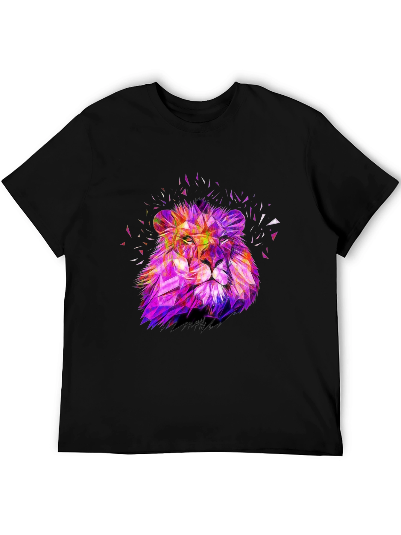 Geometric Lion Graphic Print Tee
