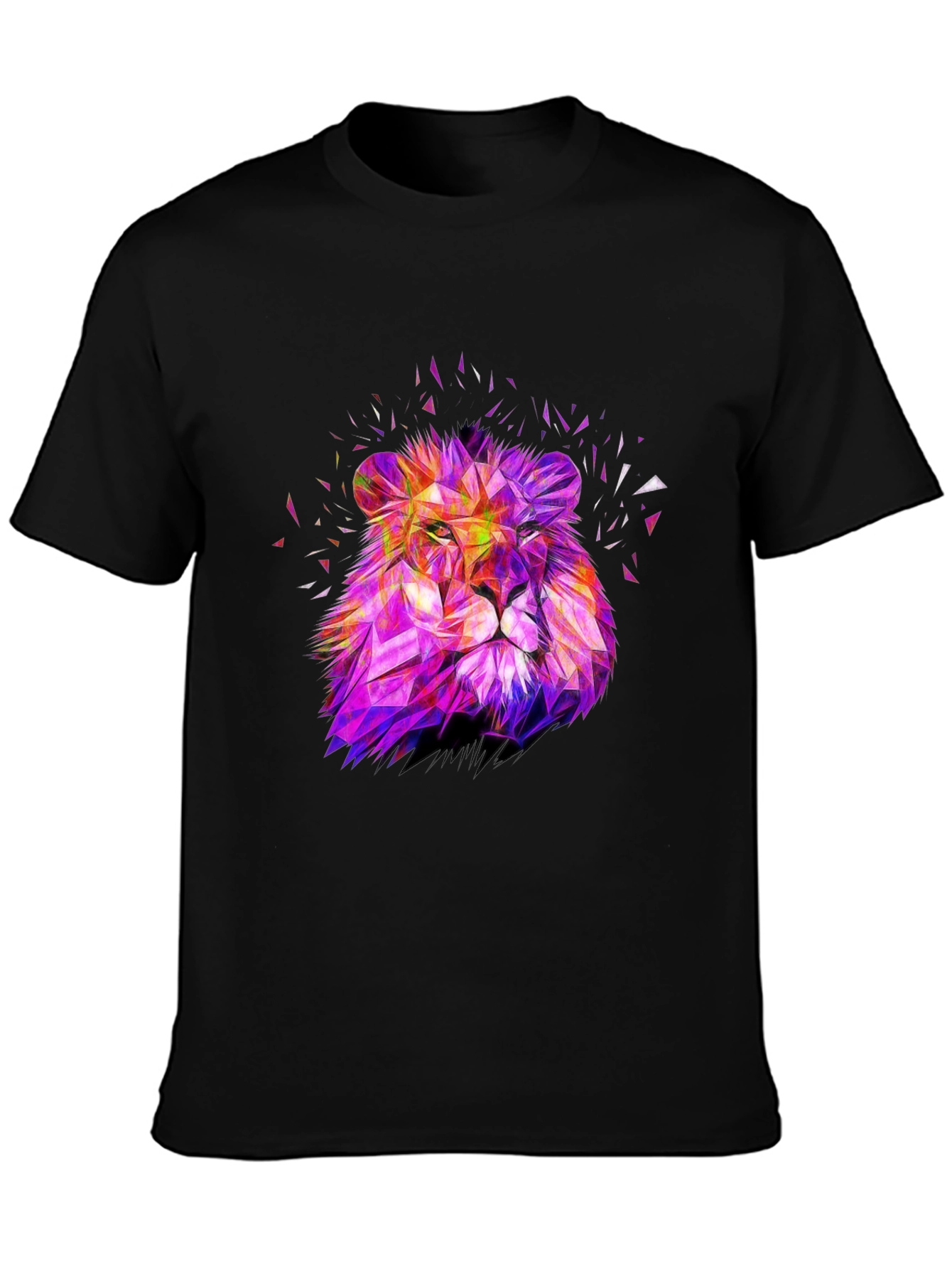 Geometric Lion Graphic Print Tee