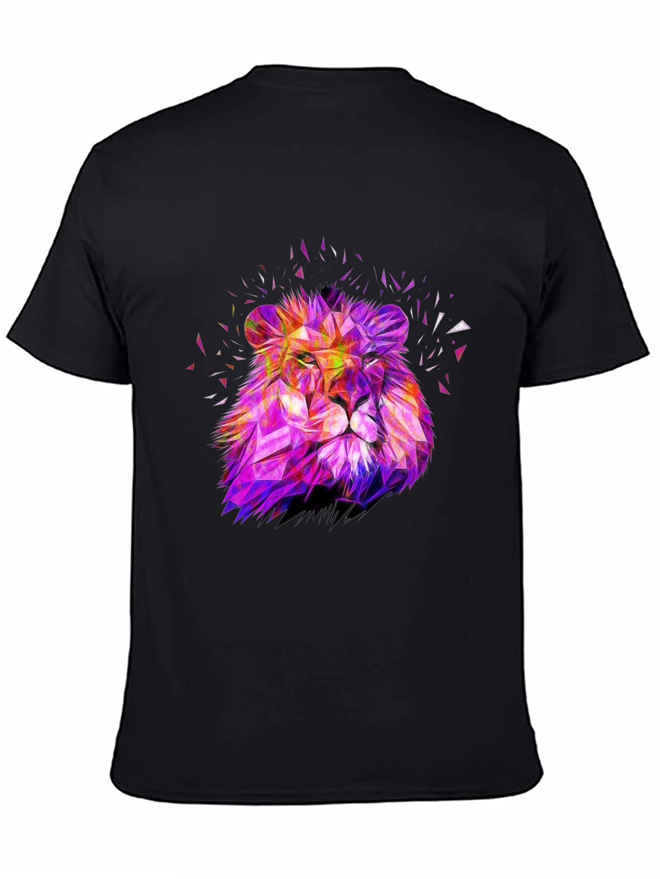 Geometric Lion Graphic Print Tee