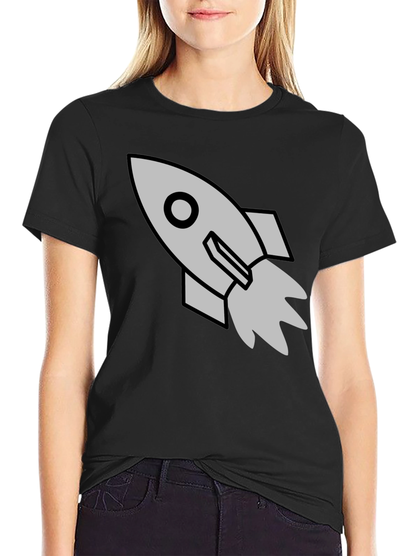 Rocket Graphic Black T-Shirt