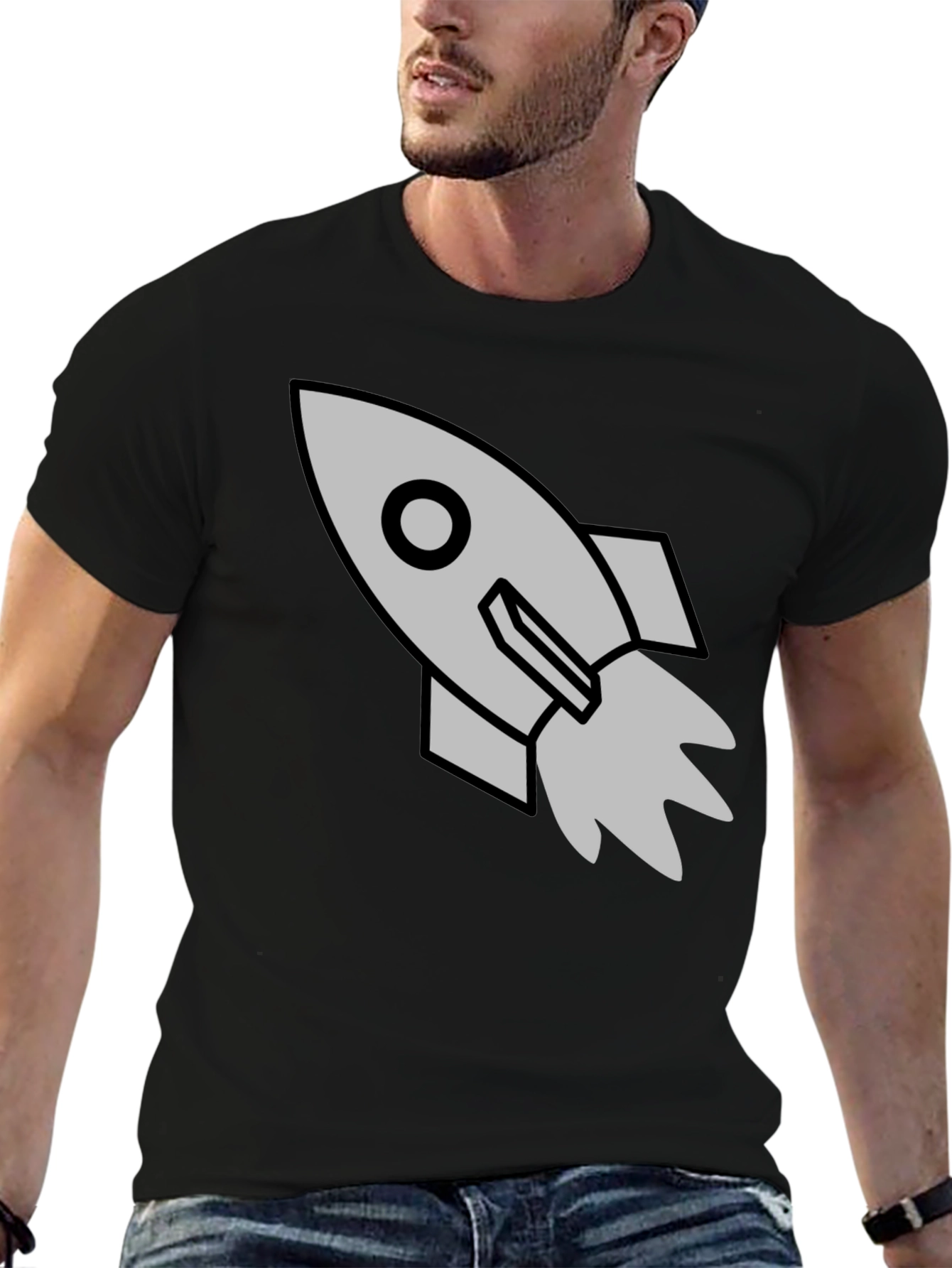 Rocket Graphic Black T-Shirt