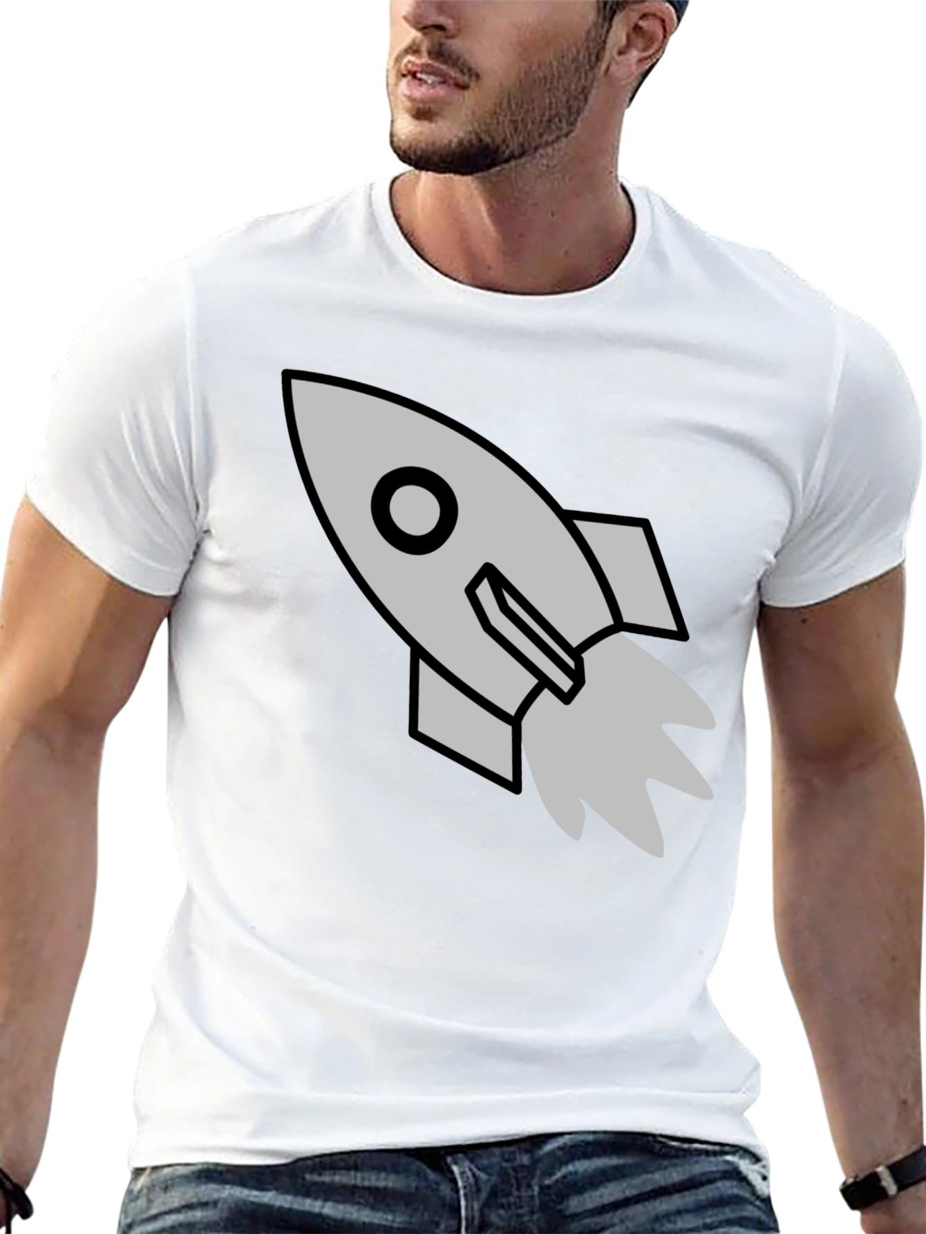 Rocket Graphic Black T-Shirt