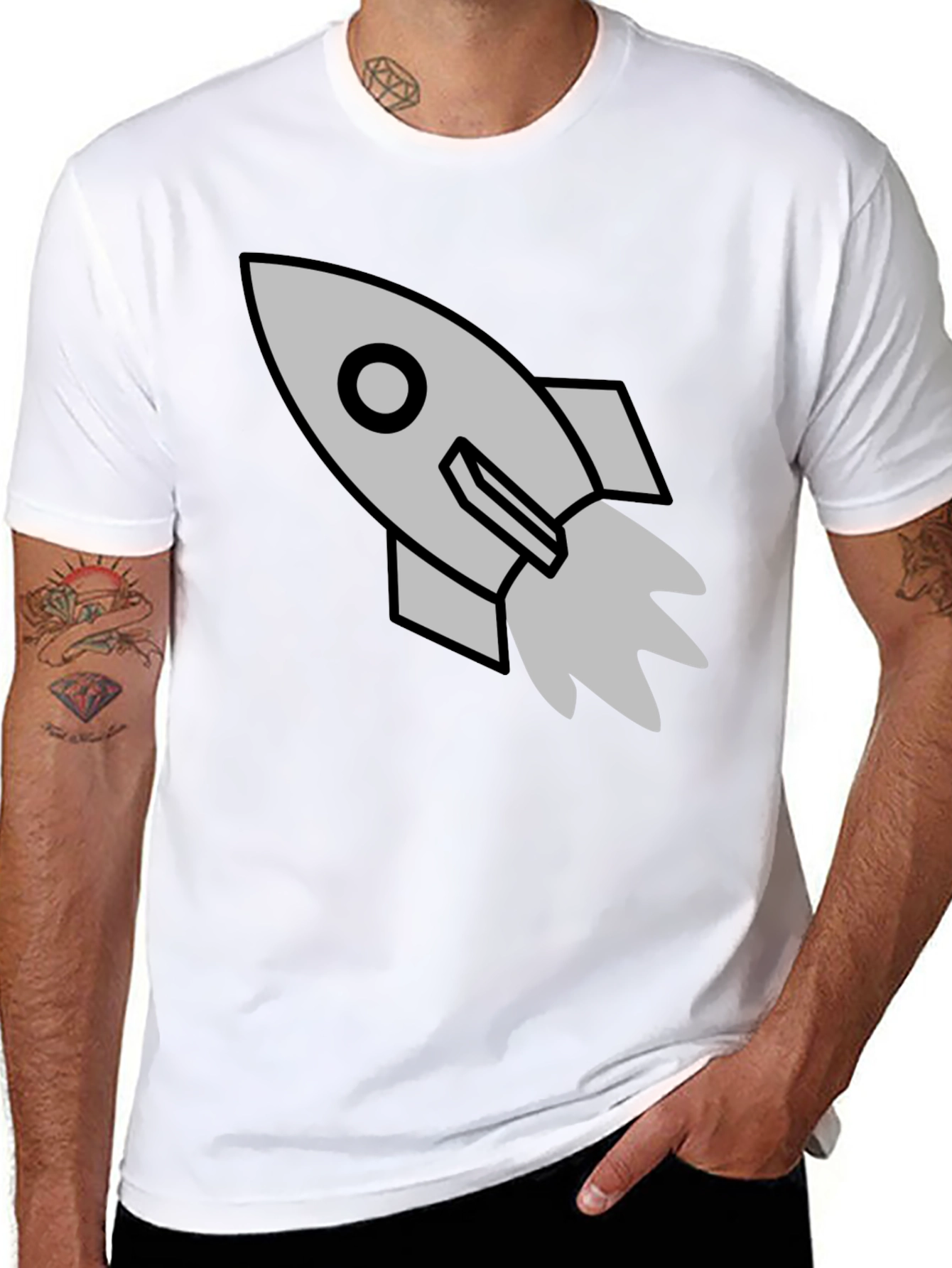 Rocket Graphic Black T-Shirt