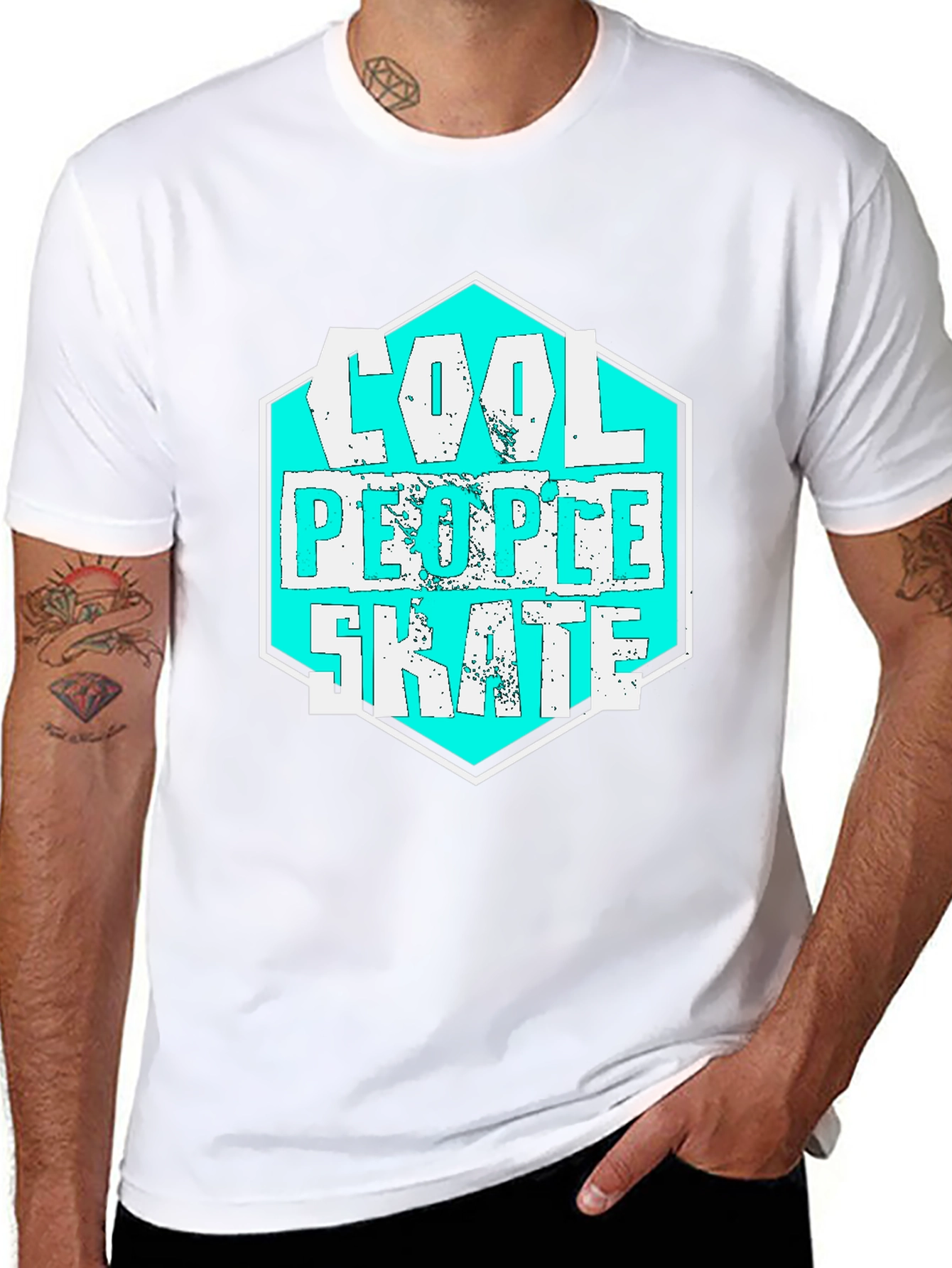Cool People Skate T-Shirt - Black Cotton Tee