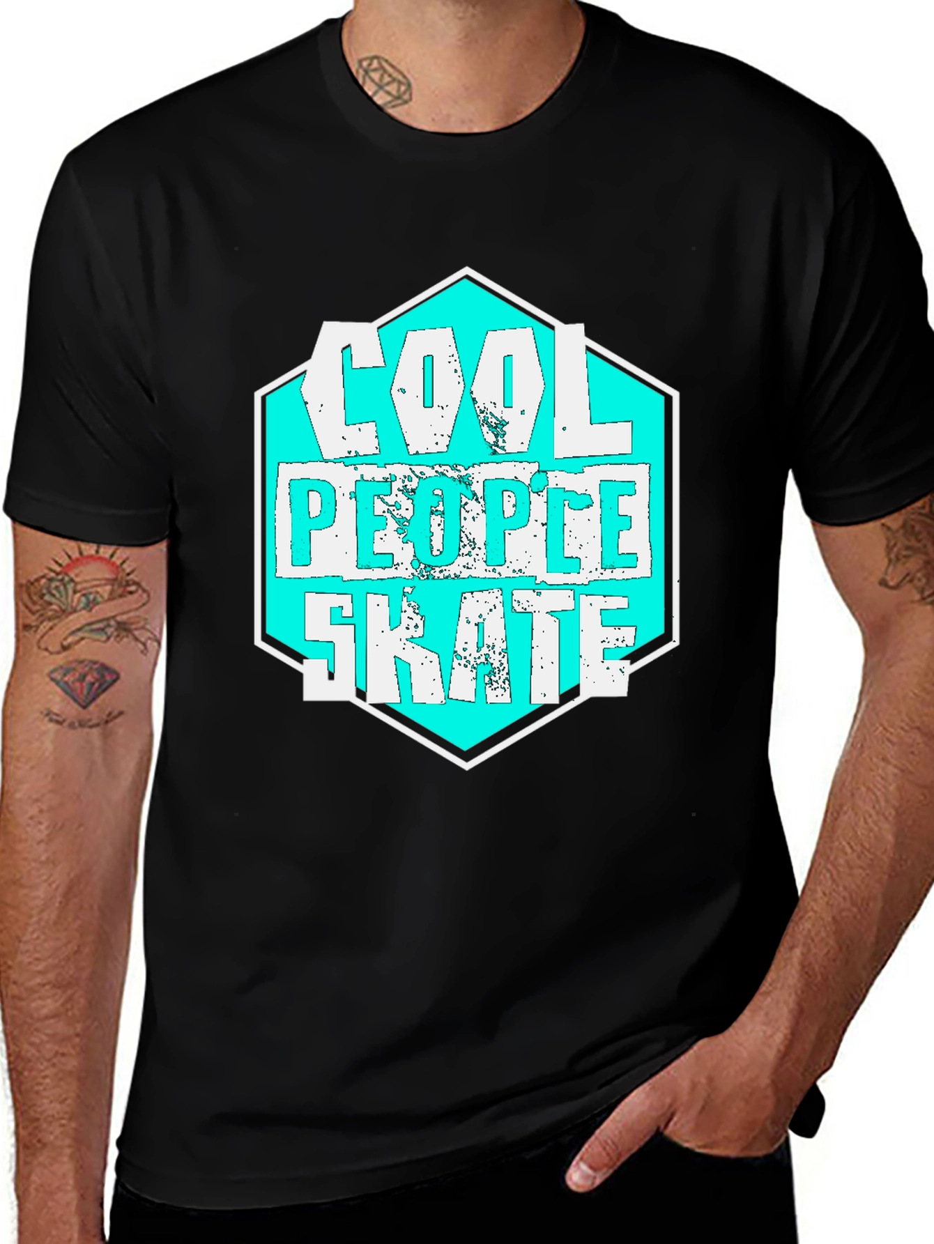 Cool People Skate T-Shirt - Black Cotton Tee
