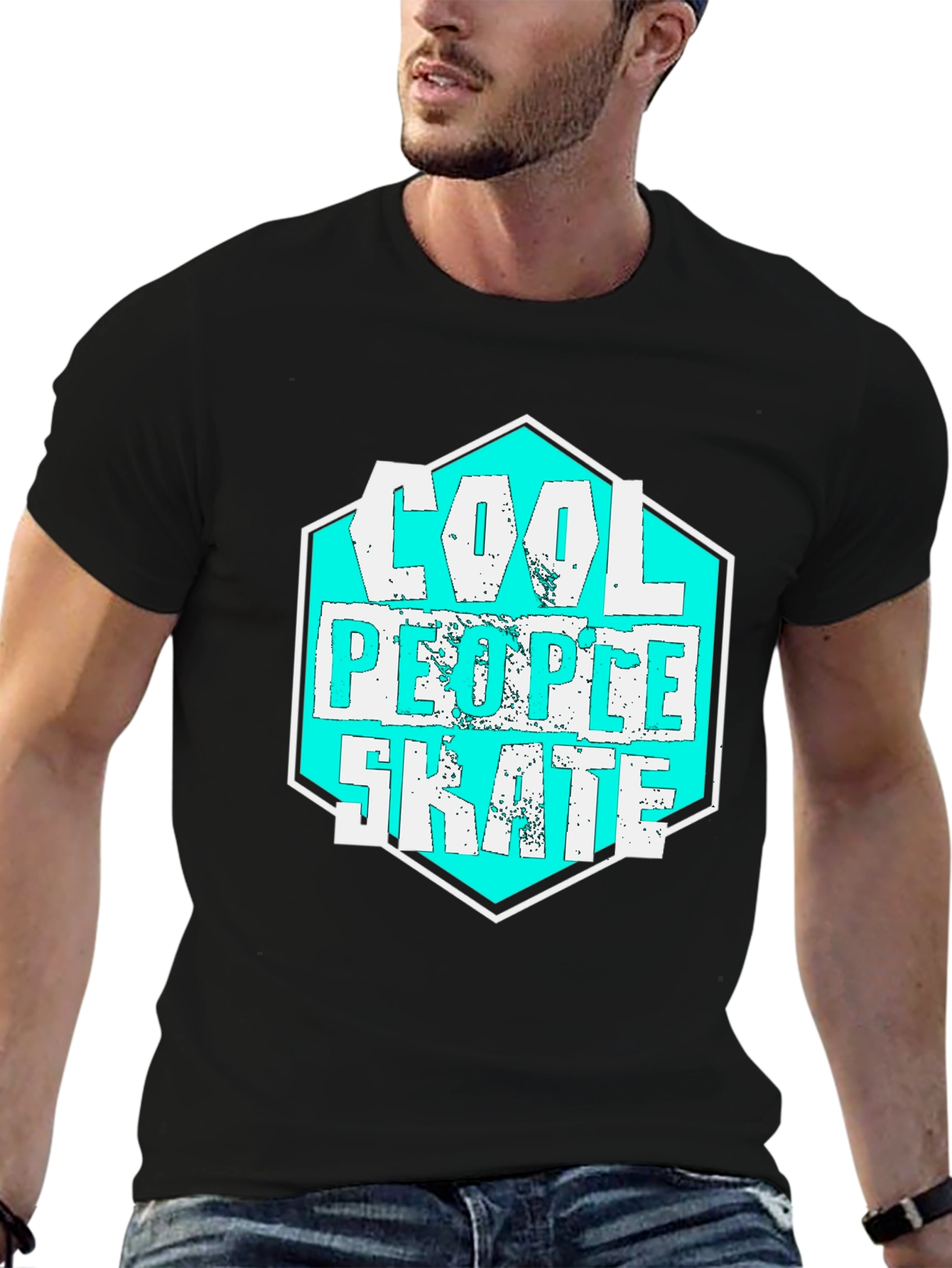 Cool People Skate T-Shirt - Black Cotton Tee