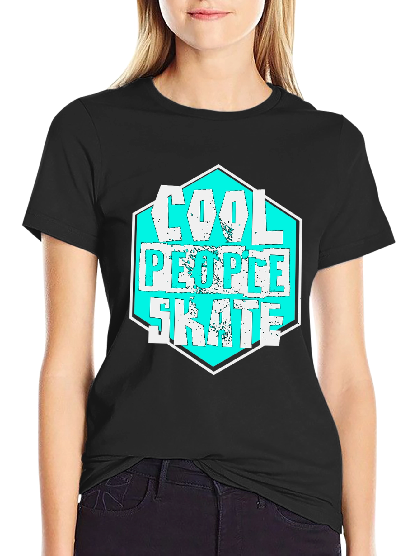 Cool People Skate T-Shirt - Black Cotton Tee