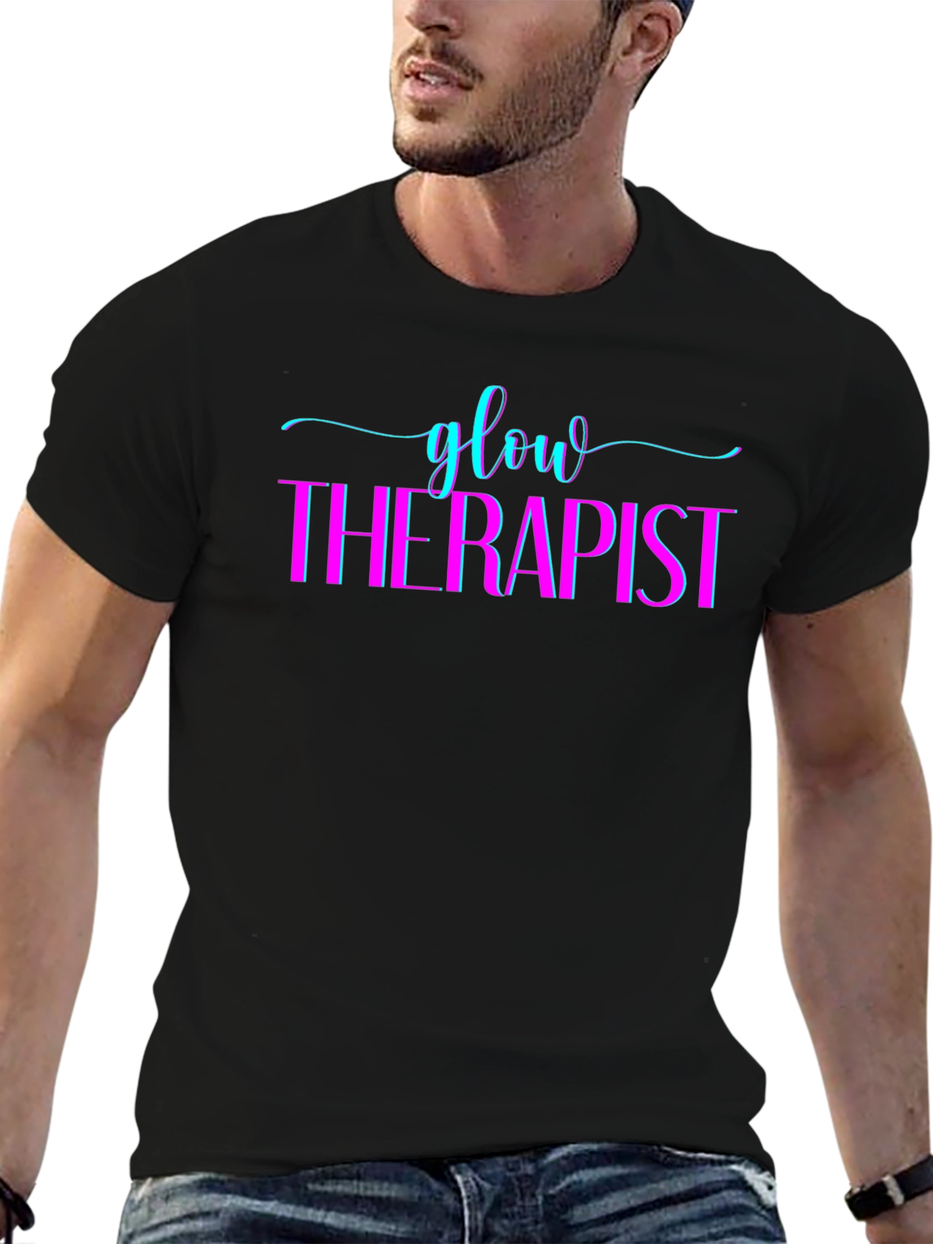 Glow Therapist Graphic Black T-Shirt