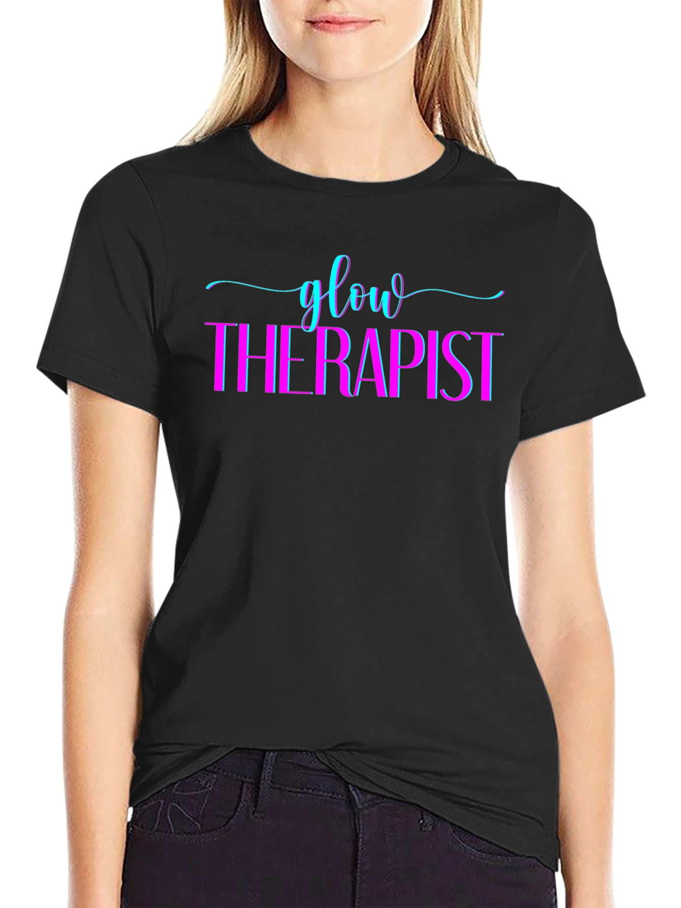 Glow Therapist Graphic Black T-Shirt