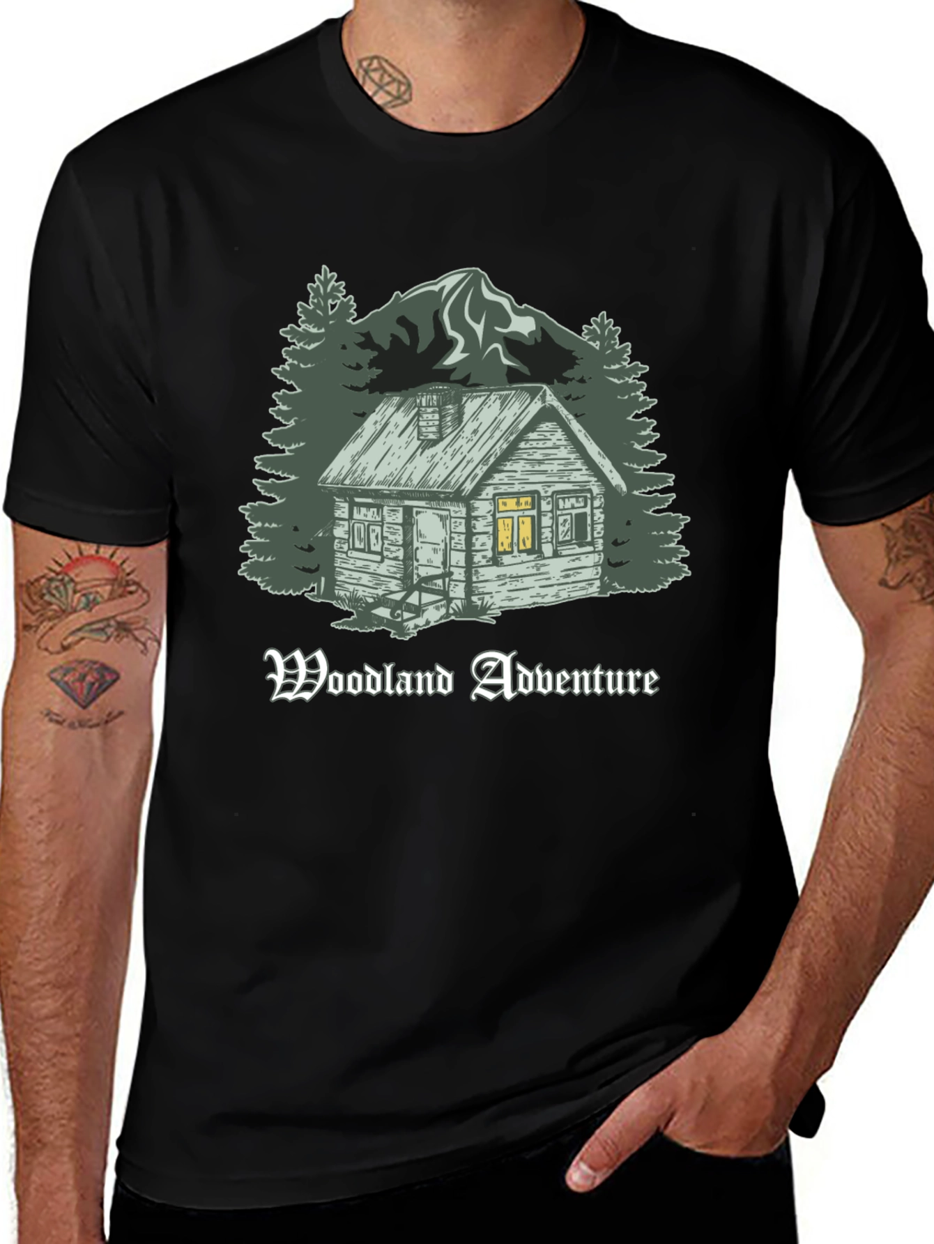 Woodland Adventure Cabin Graphic T-Shirt