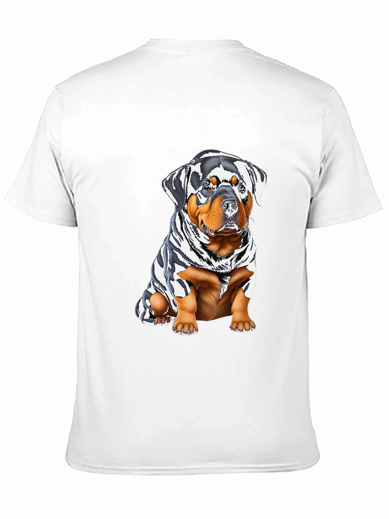 Rottweiler Puppy Graphic Tee - Black Cotton Blend