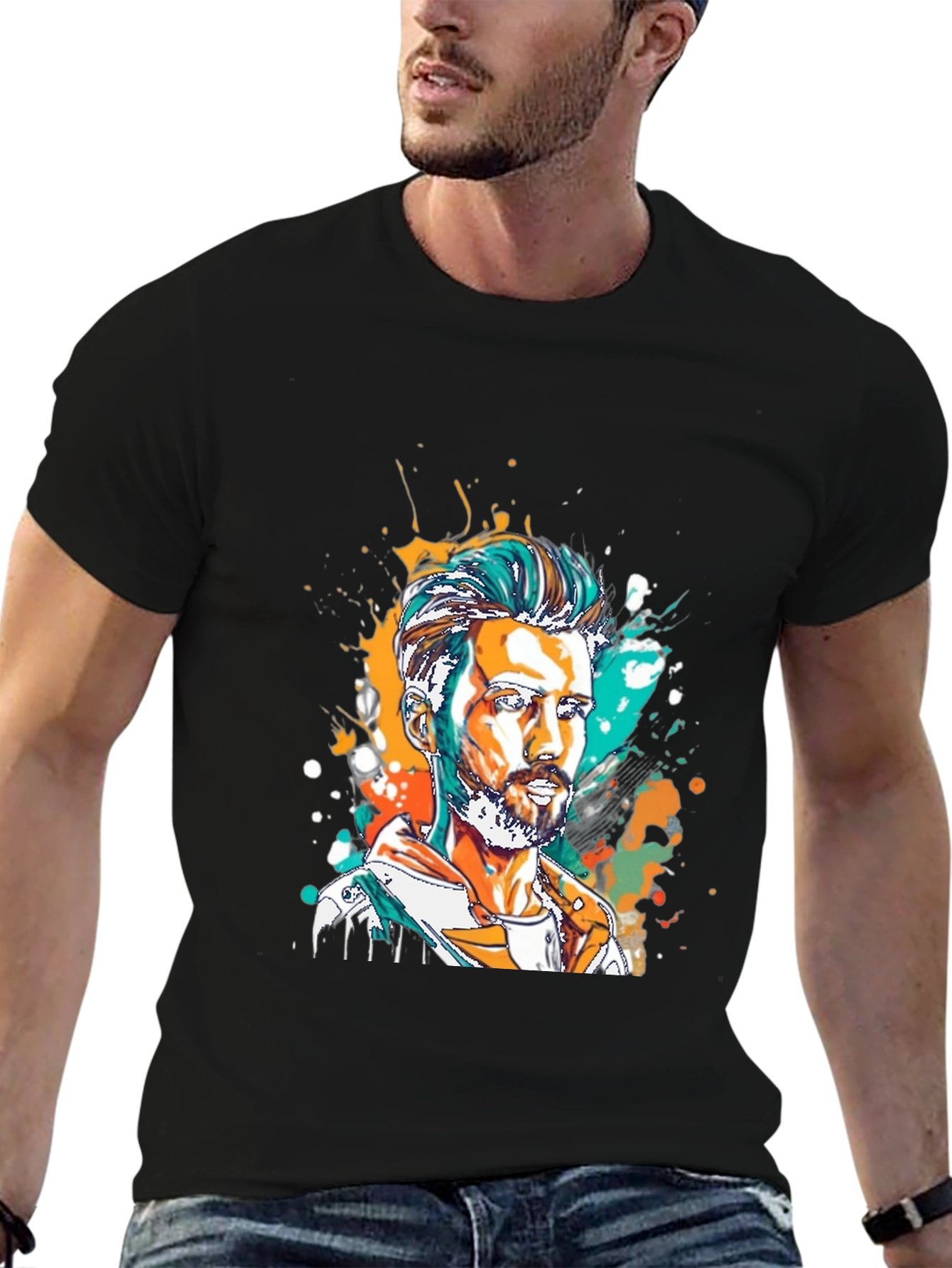 Artistic Man Portrait Graphic Tee