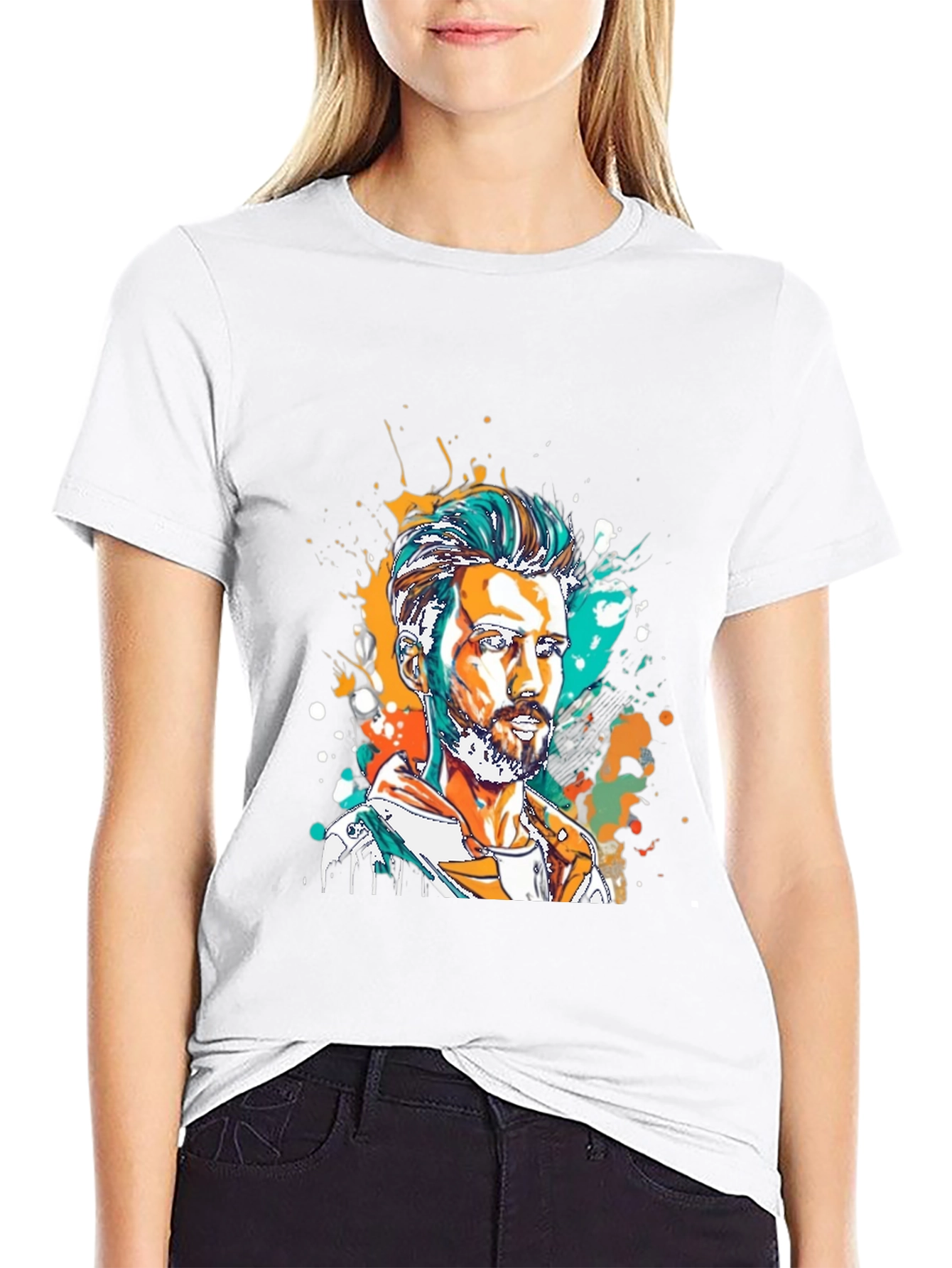 Artistic Man Portrait Graphic Tee