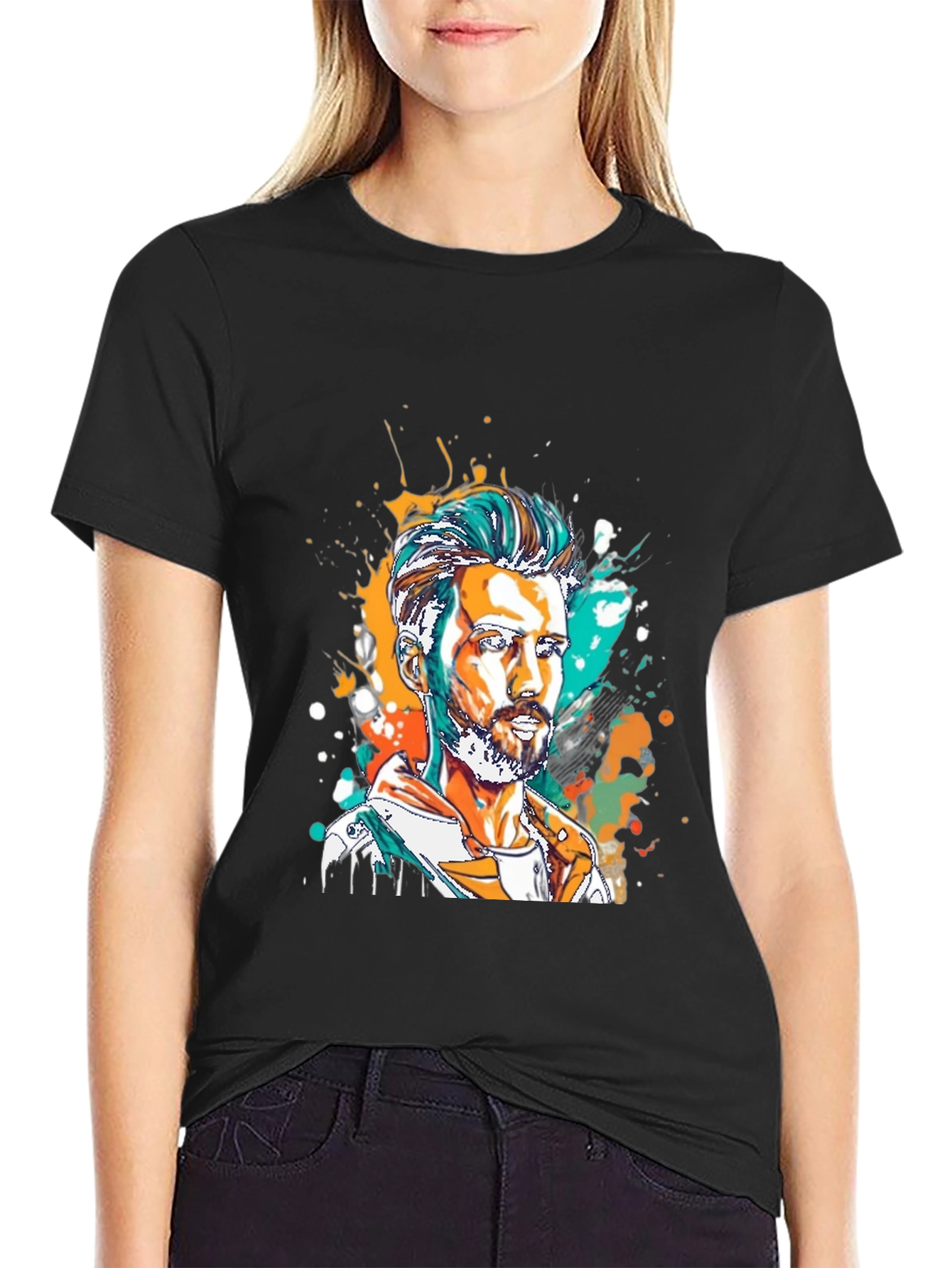 Artistic Man Portrait Graphic Tee