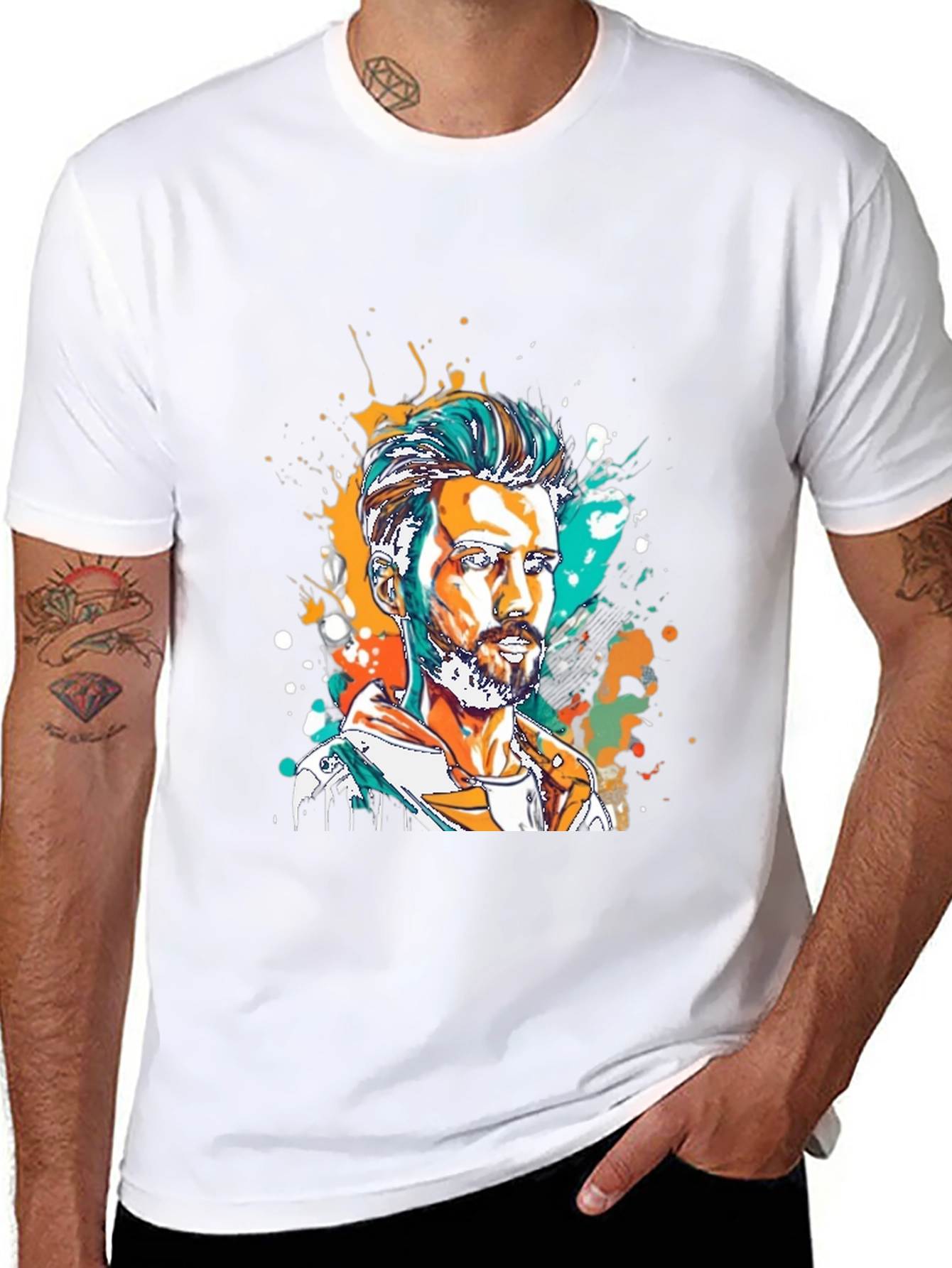 Artistic Man Portrait Graphic Tee