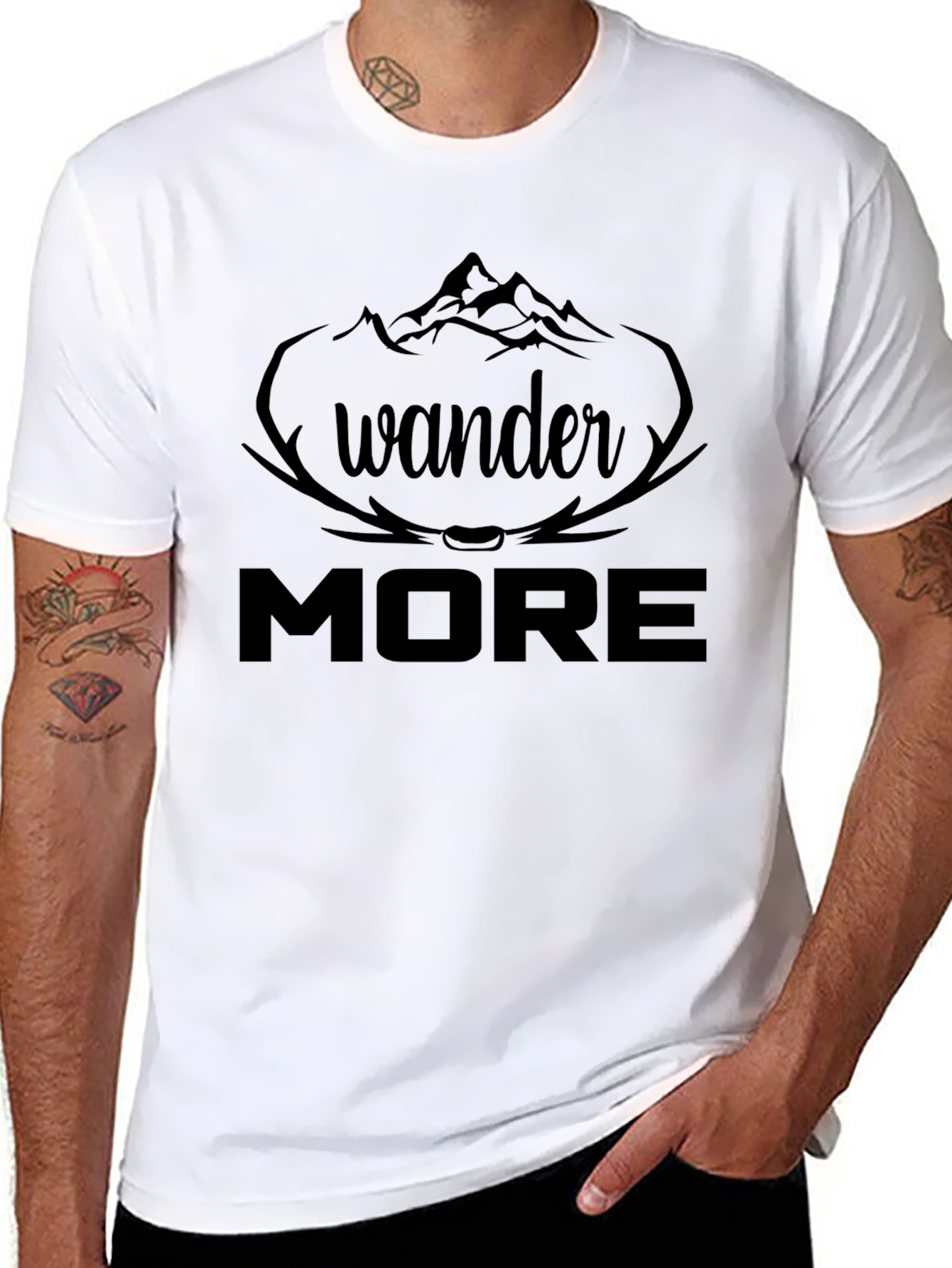 Wander More Graphic Tee - Black Adventure Shirt