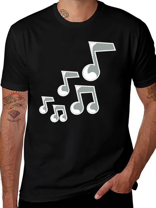 Music Note T-Shirt - Casual Black Tee