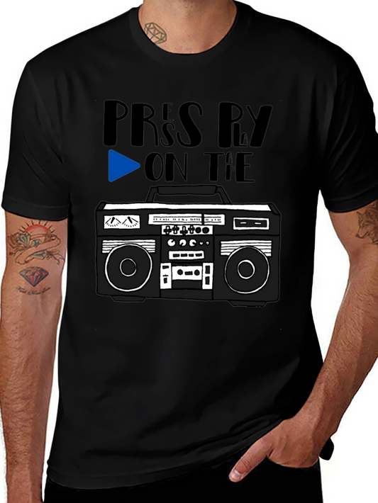 Retro Boombox Tee - Press Play On the Tape!