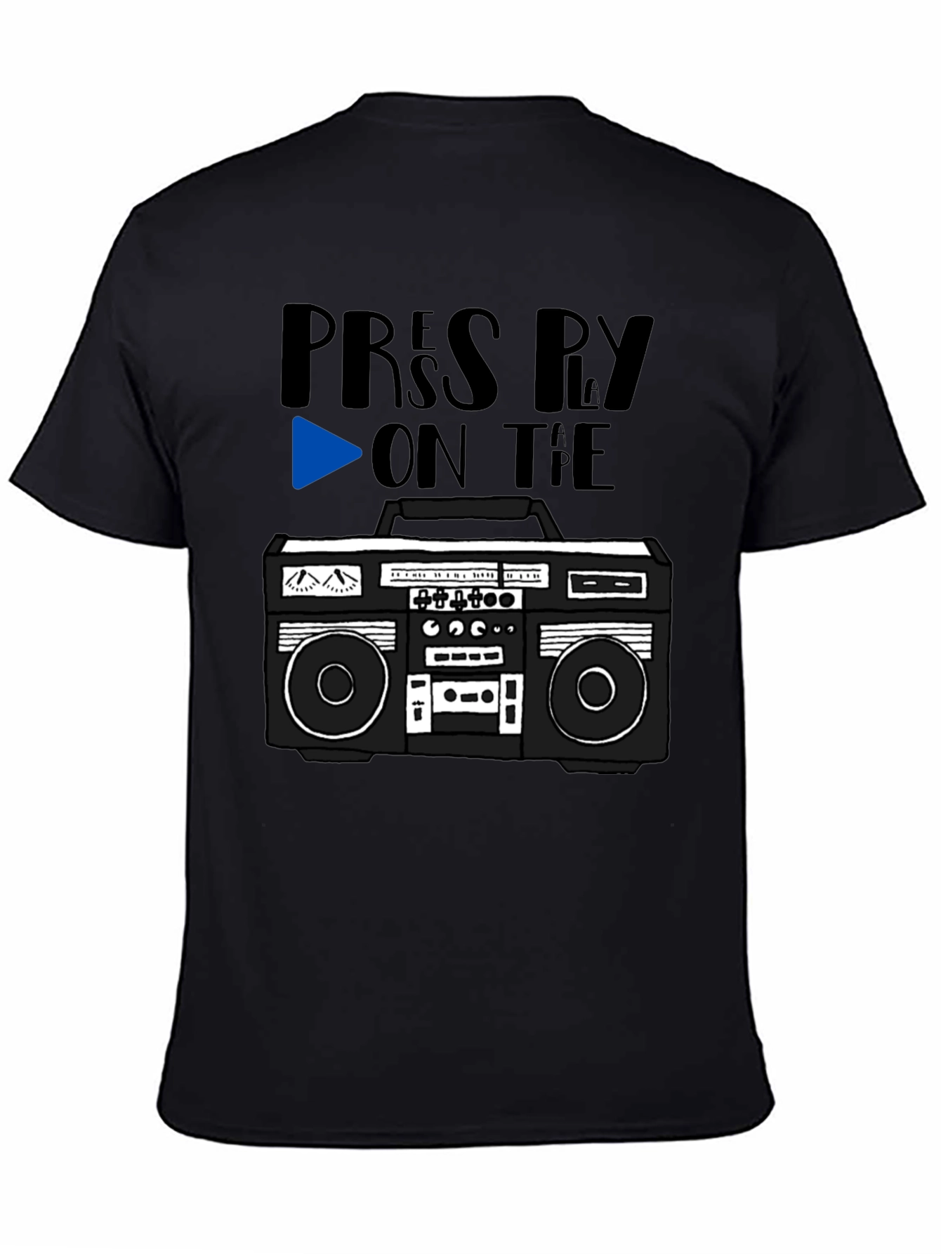 Retro Boombox Tee - Press Play On the Tape!