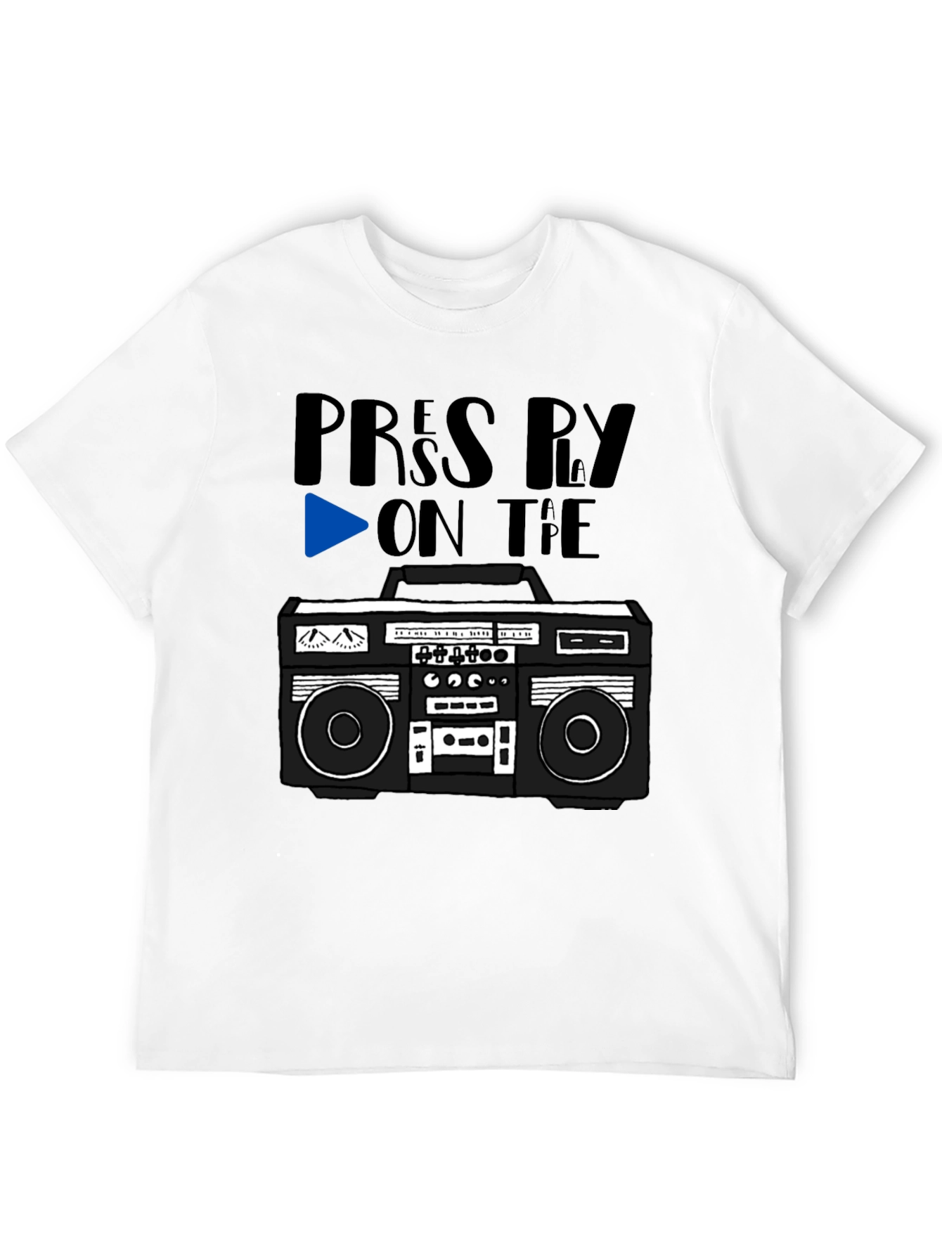 Retro Boombox Tee - Press Play On the Tape!