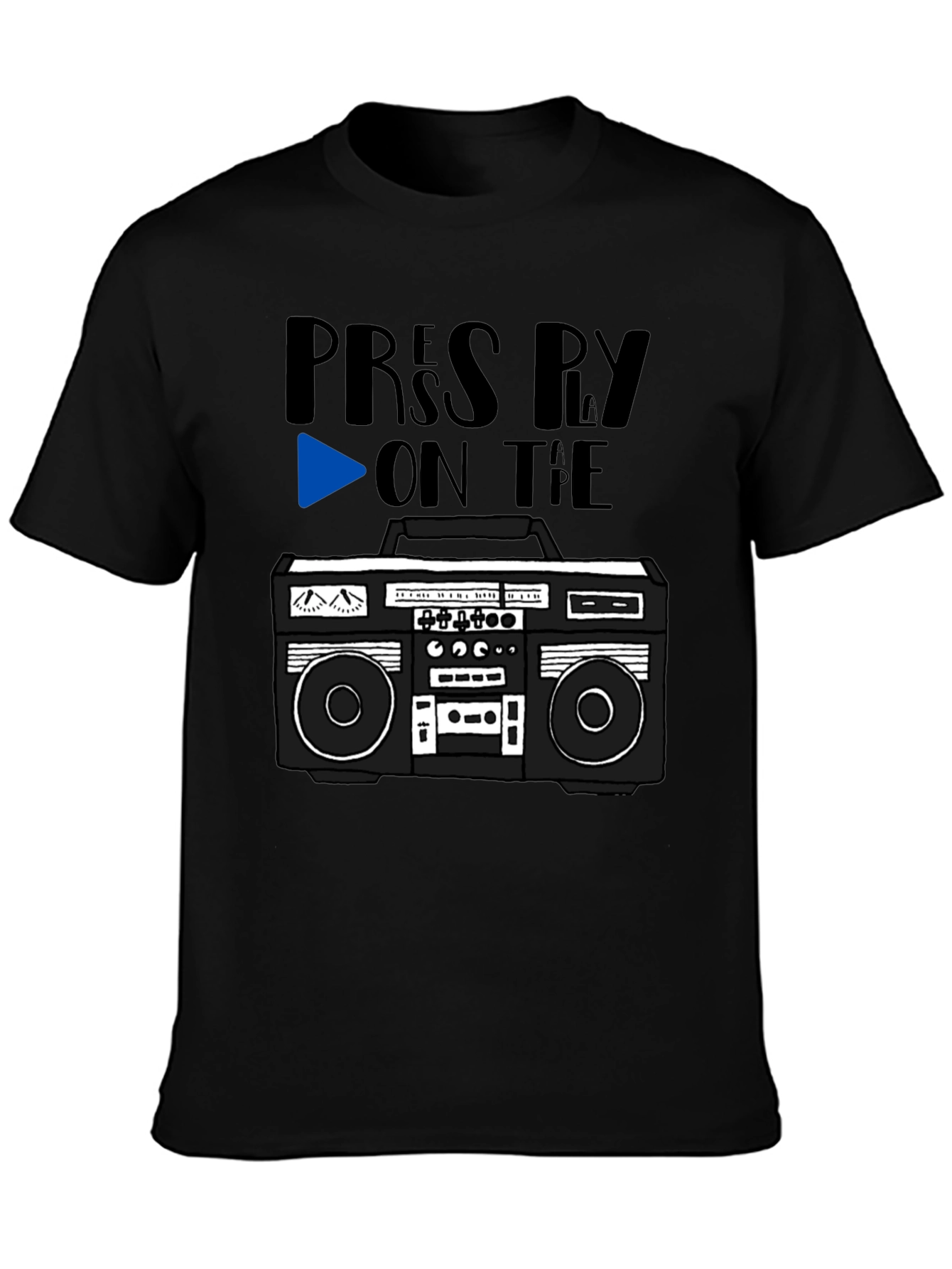Retro Boombox Tee - Press Play On the Tape!