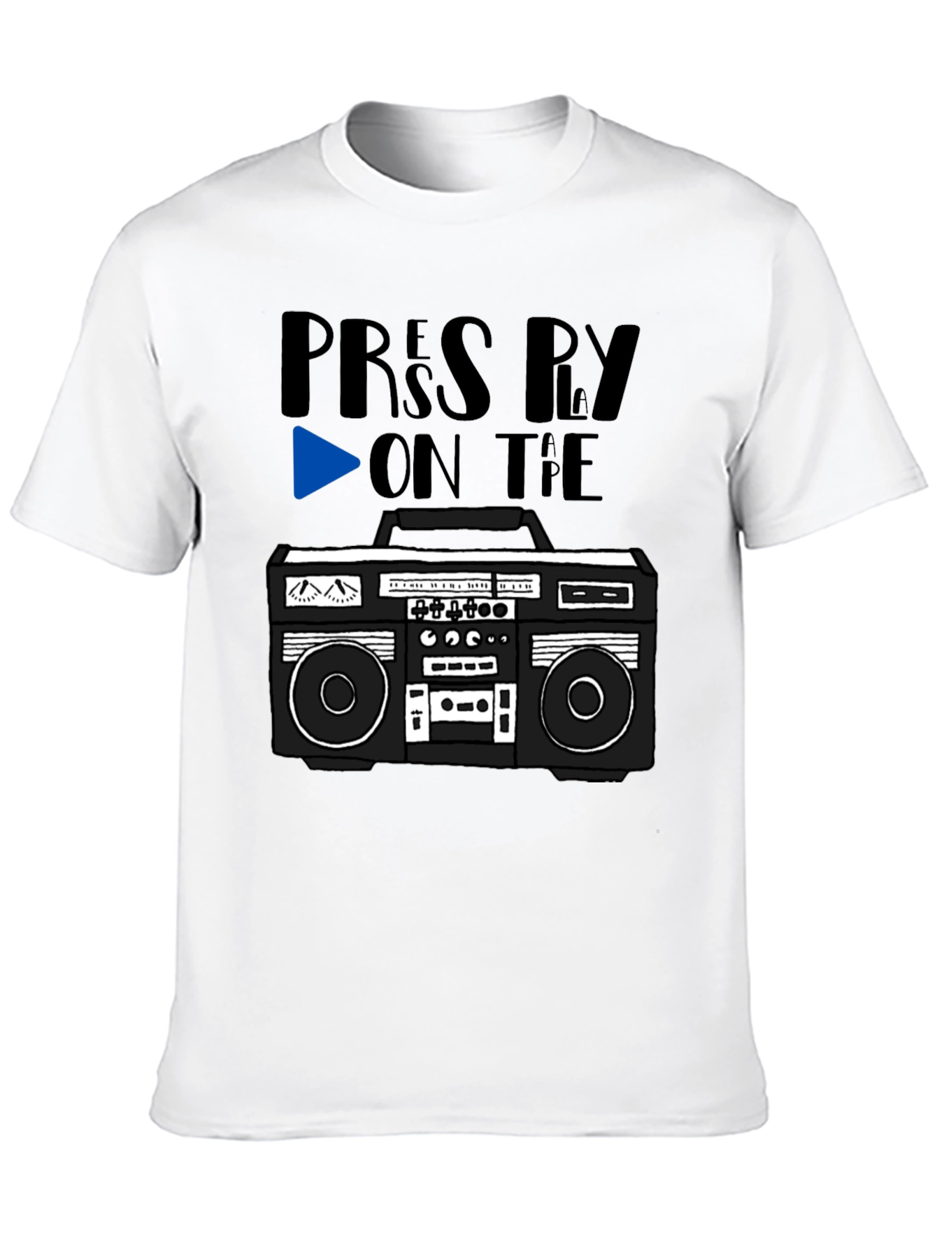 Retro Boombox Tee - Press Play On the Tape!