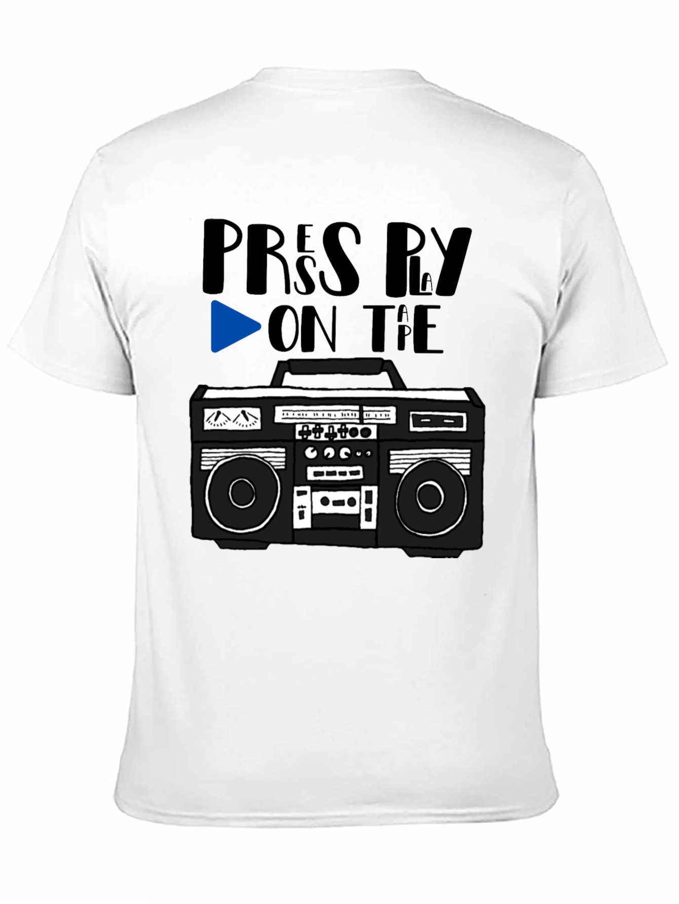 Retro Boombox Tee - Press Play On the Tape!