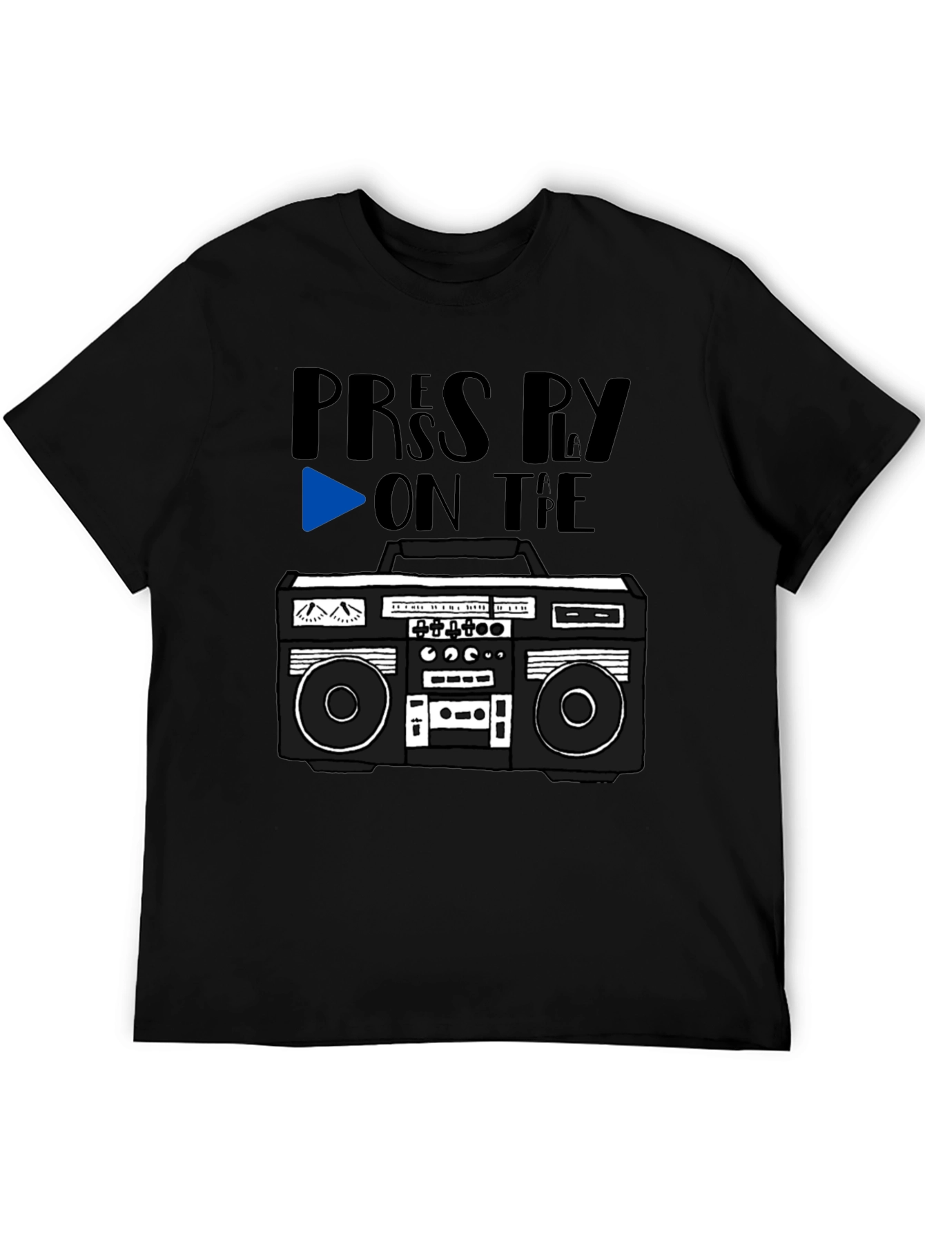 Retro Boombox Tee - Press Play On the Tape!