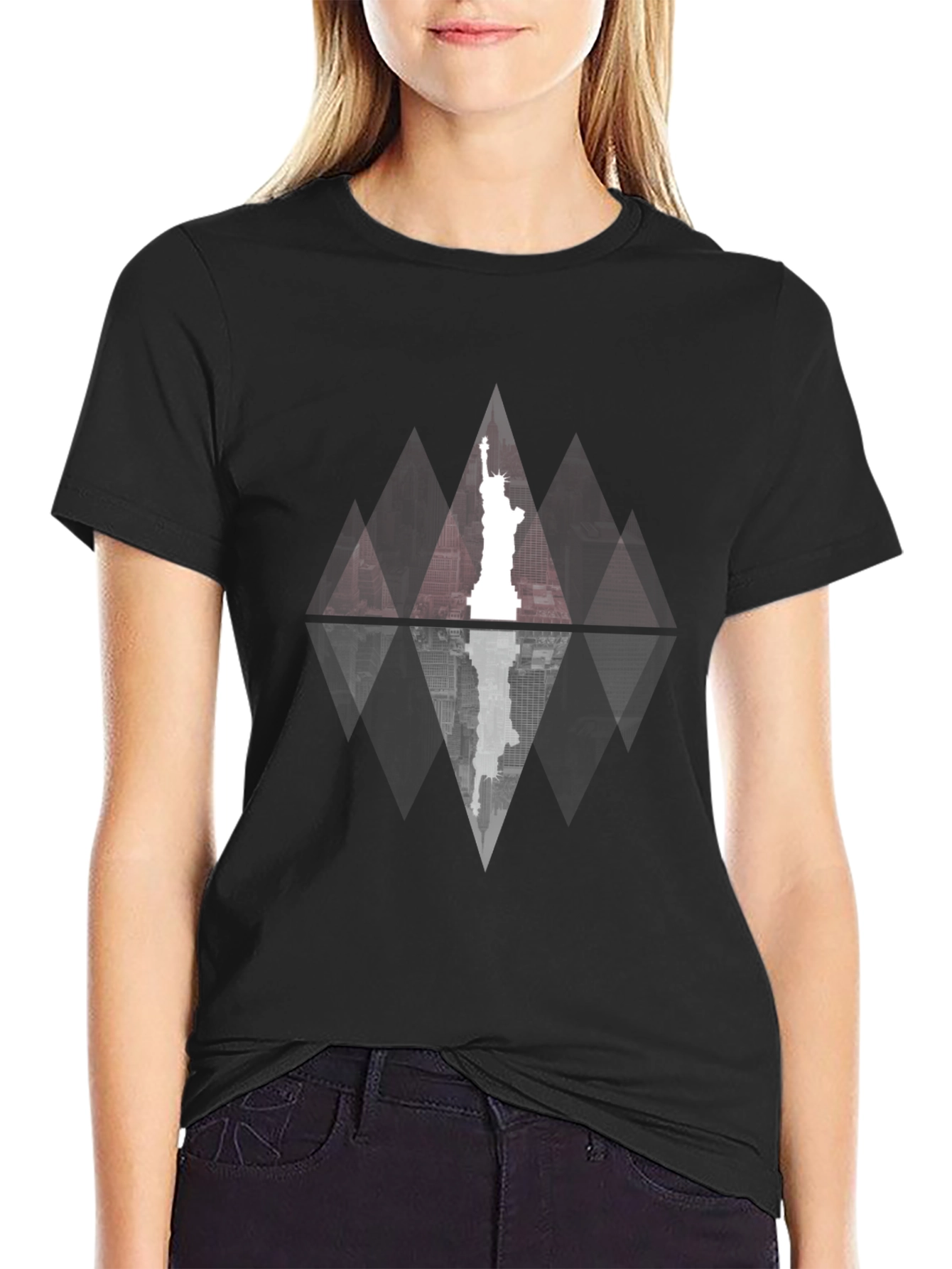 Statue of Liberty Geometric Graphic Tee