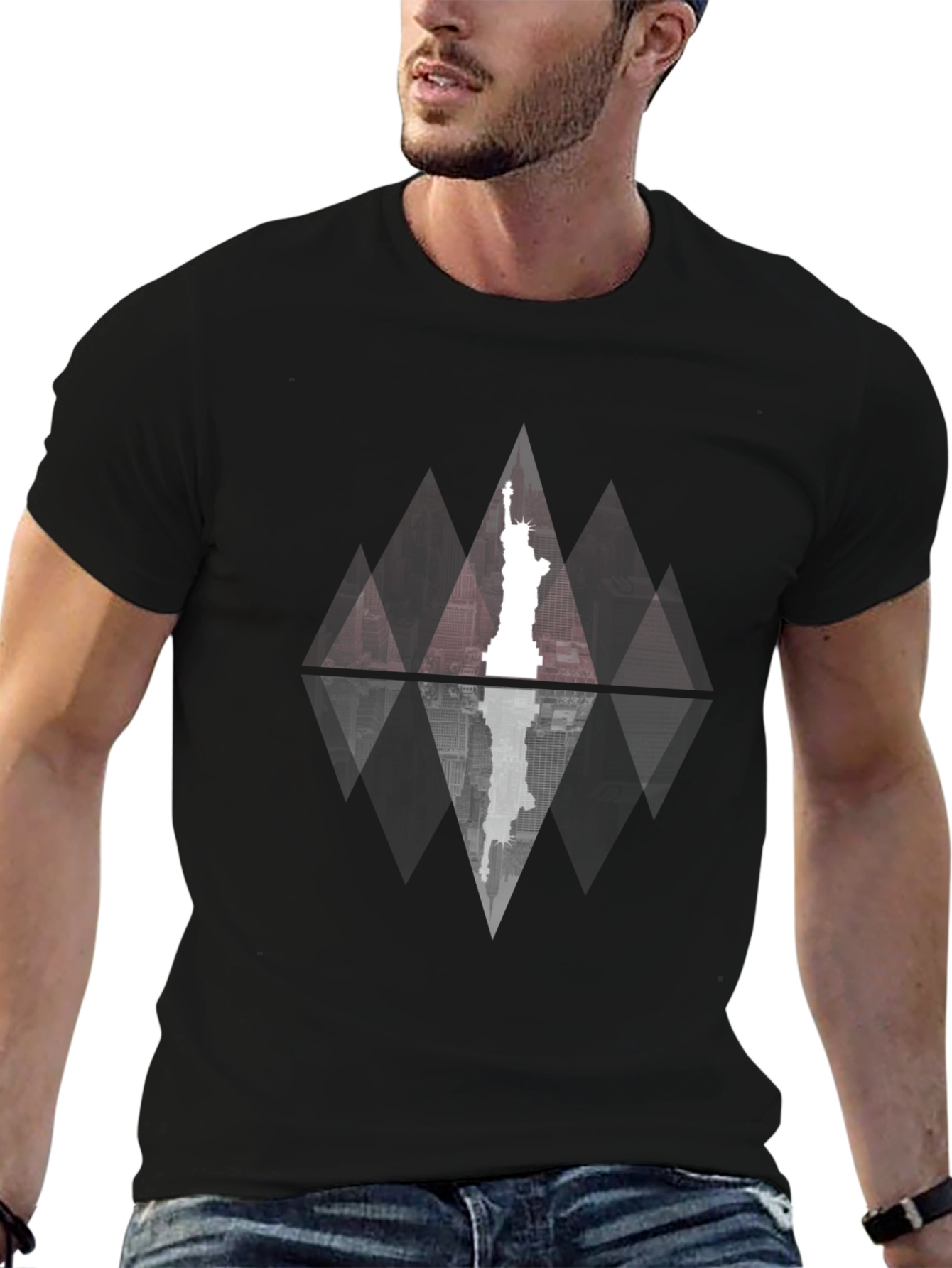 Statue of Liberty Geometric Graphic Tee