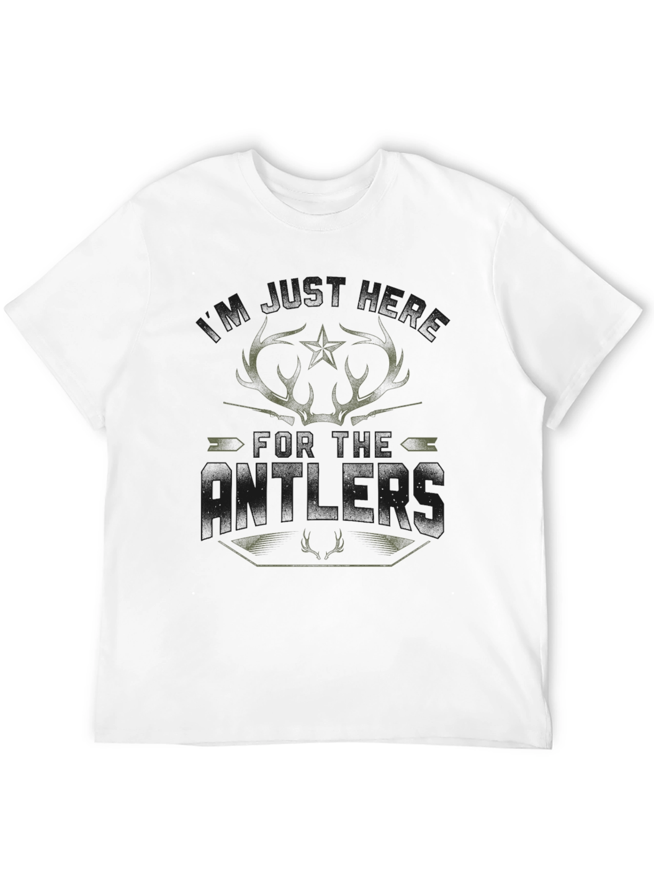 Hunting Antlers T-Shirt - Mens Black Tee