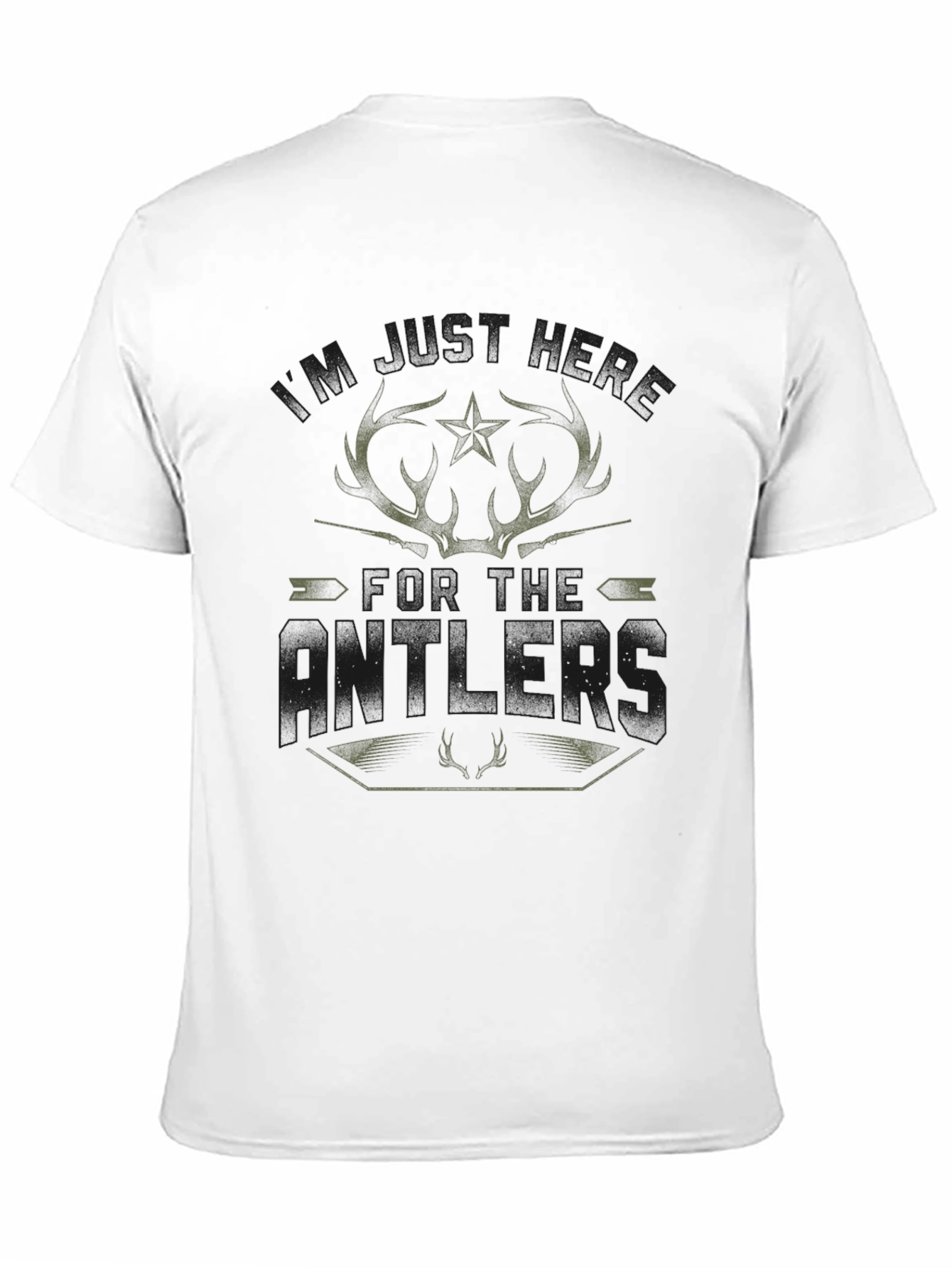 Hunting Antlers T-Shirt - Mens Black Tee