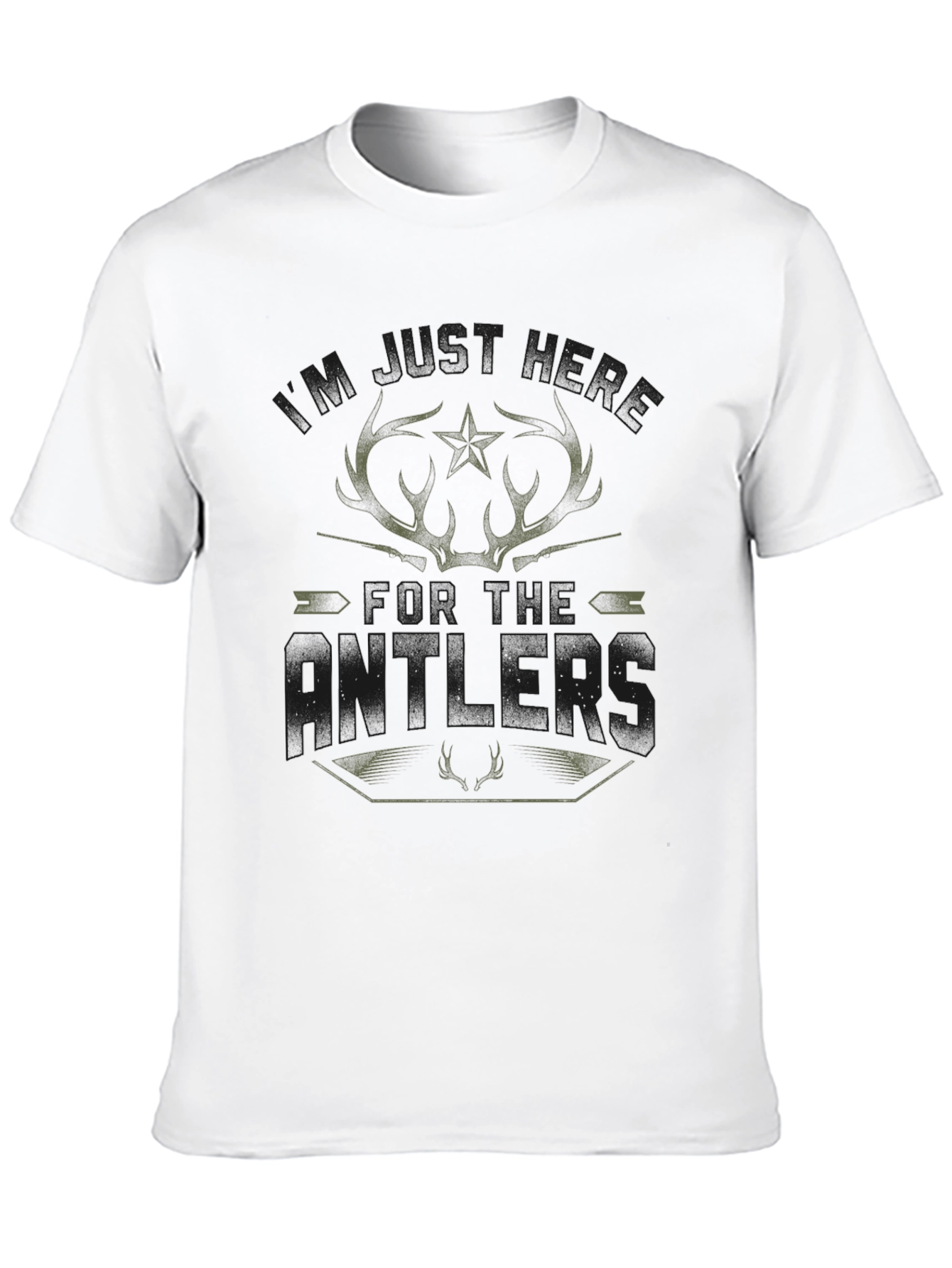 Hunting Antlers T-Shirt - Mens Black Tee