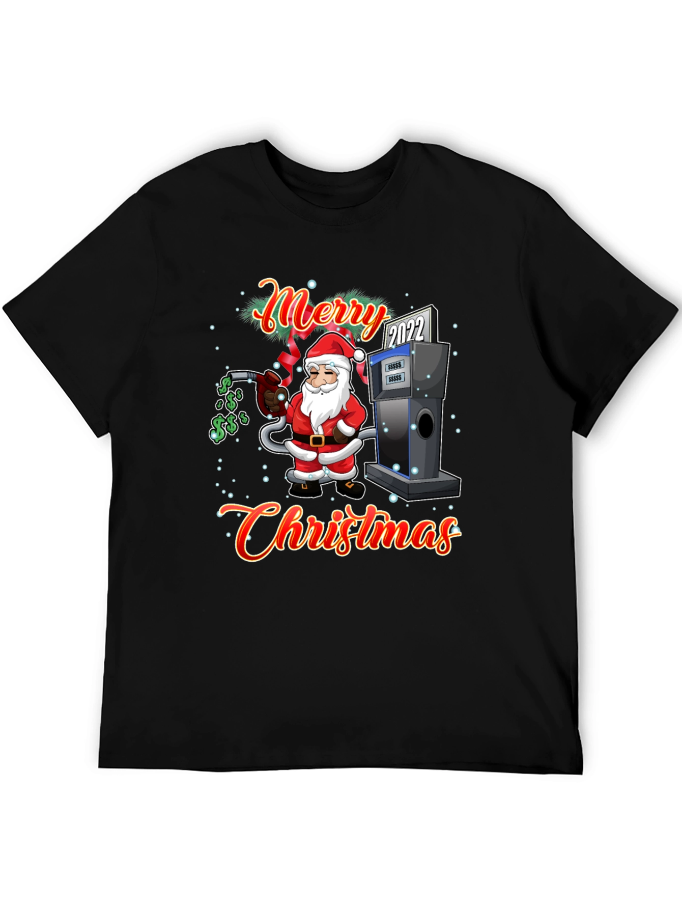 Merry Christmas Gas Pump Santa T-Shirt