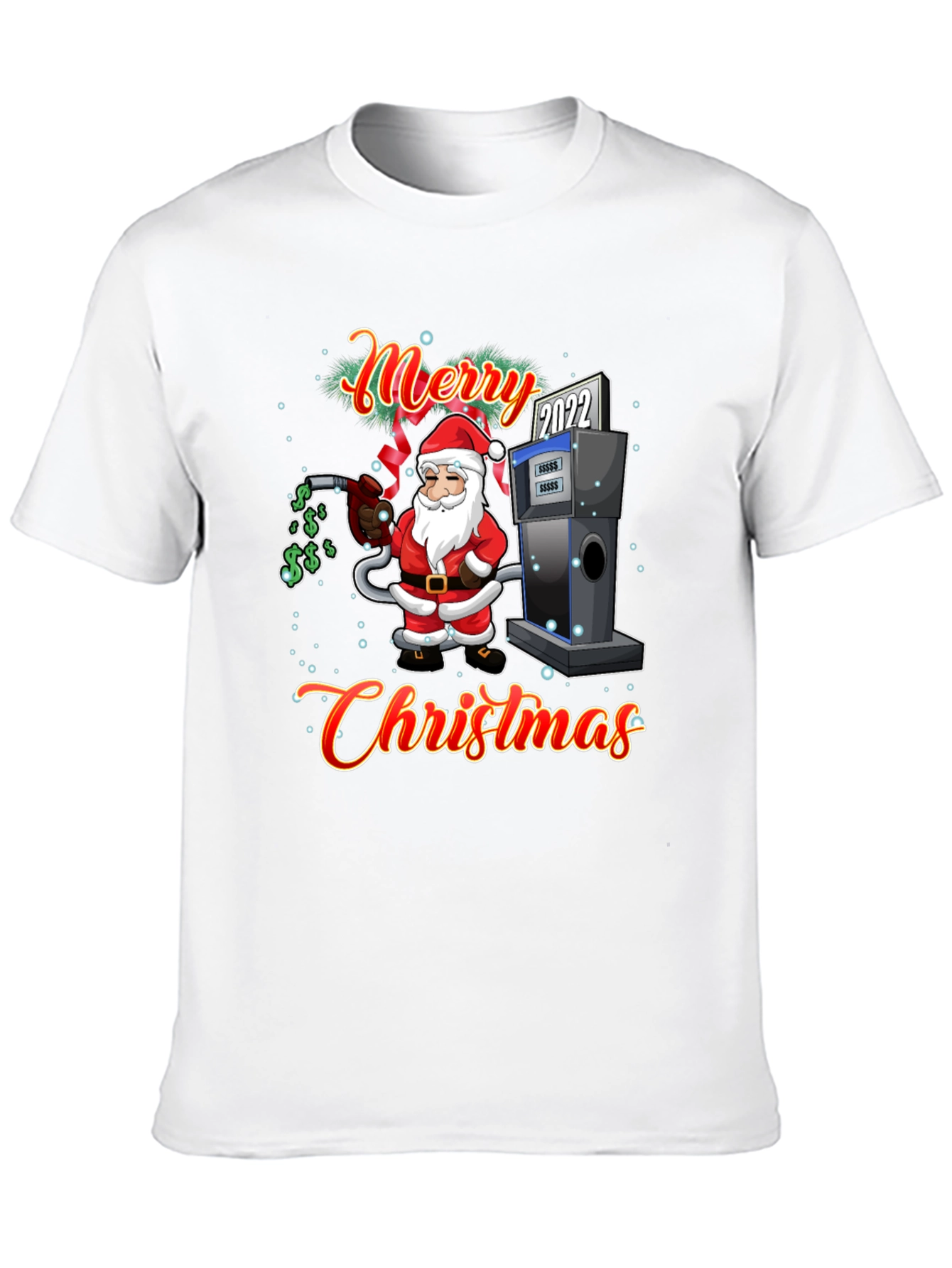Merry Christmas Gas Pump Santa T-Shirt