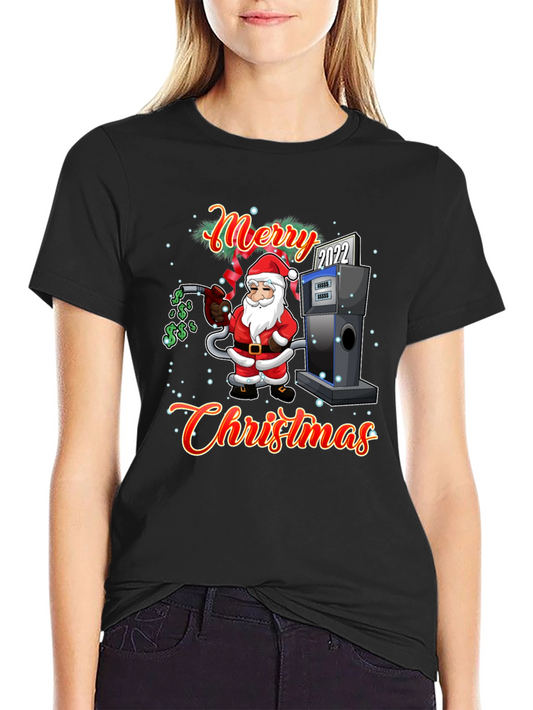 Merry Christmas Gas Pump Santa T-Shirt