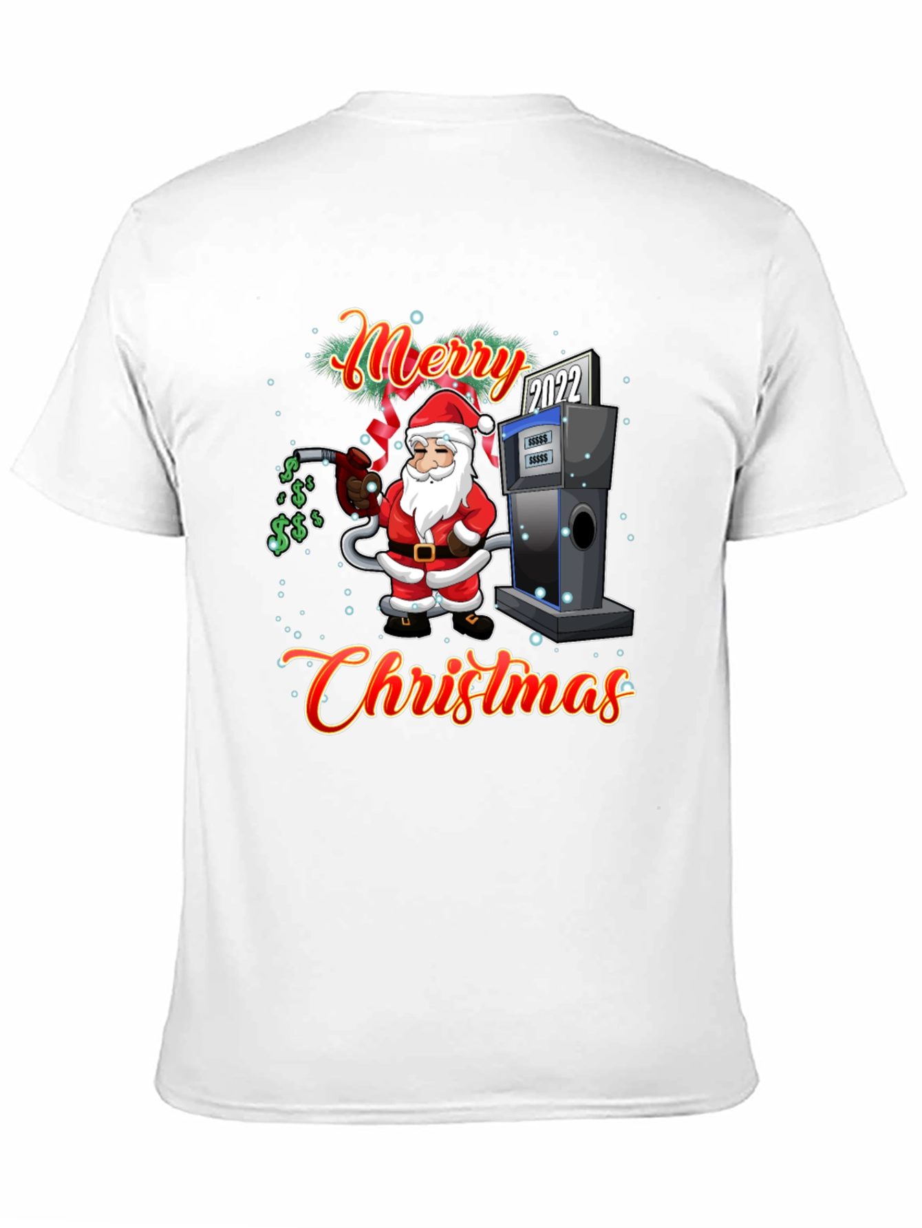 Merry Christmas Gas Pump Santa T-Shirt