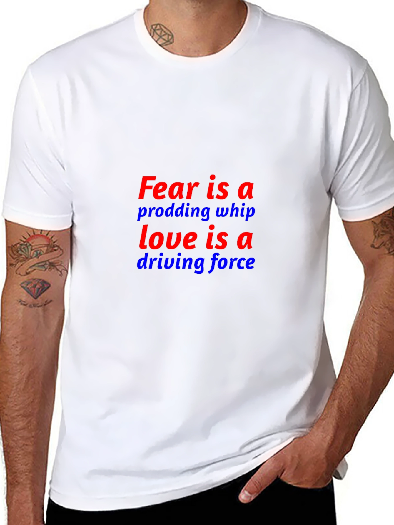 Fear/Love Graphic Tee - Motivational Mens T-Shirt